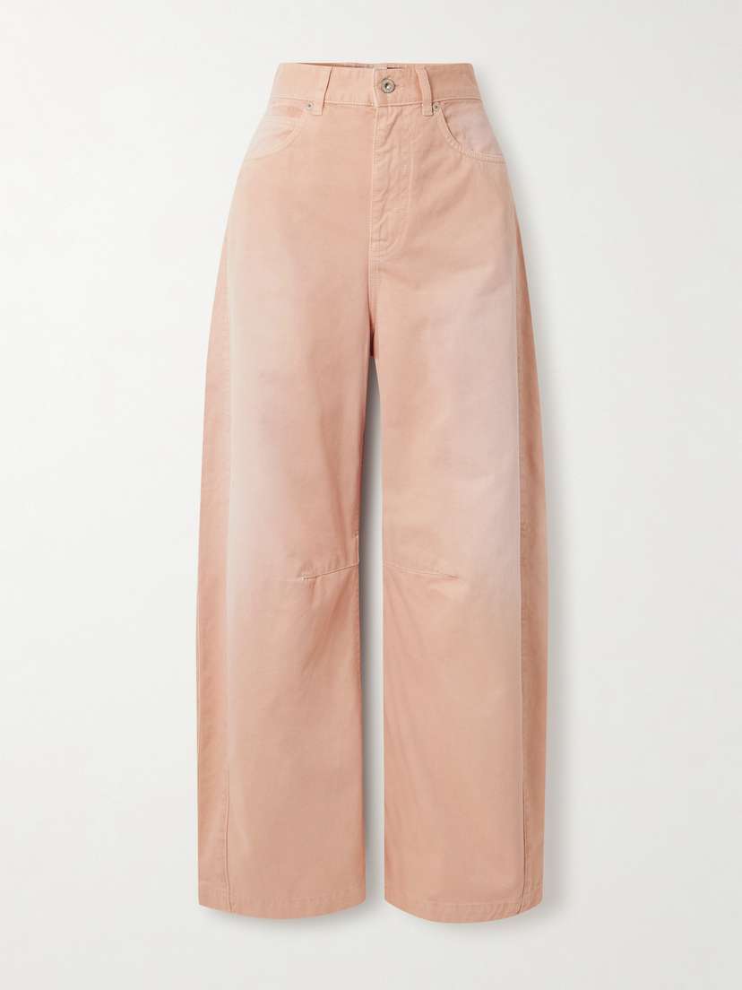 Loewe + Paula's Ibiza Paneled Mid-rise Barrel-leg Jeans