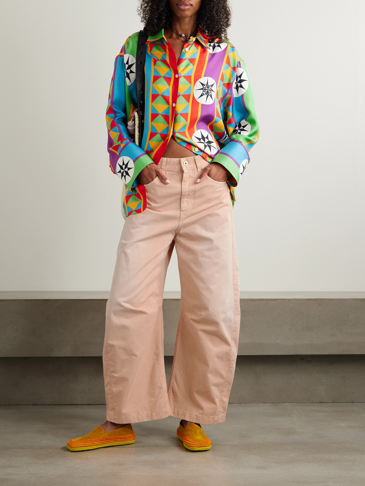 Loewe Denim Barrel-leg Jeans In Pink