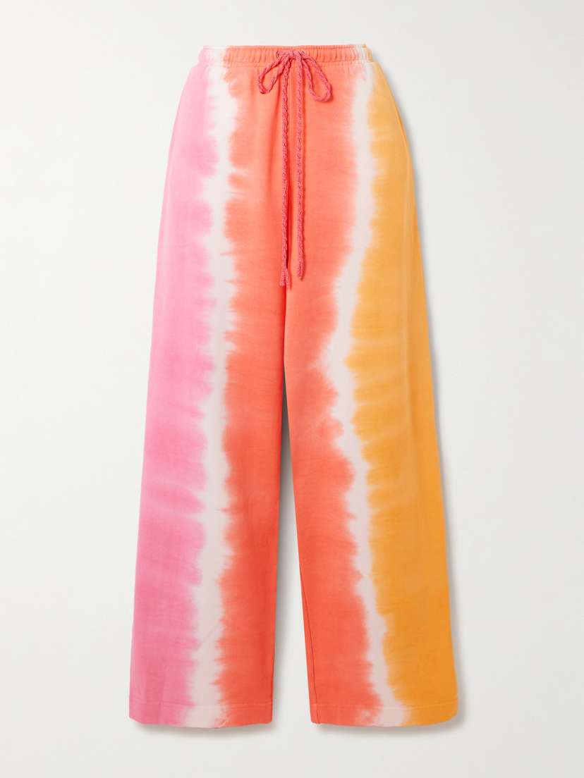 The Elder Statesman Tie-dyed Cotton And Cashmere-blend Jersey Track Pants