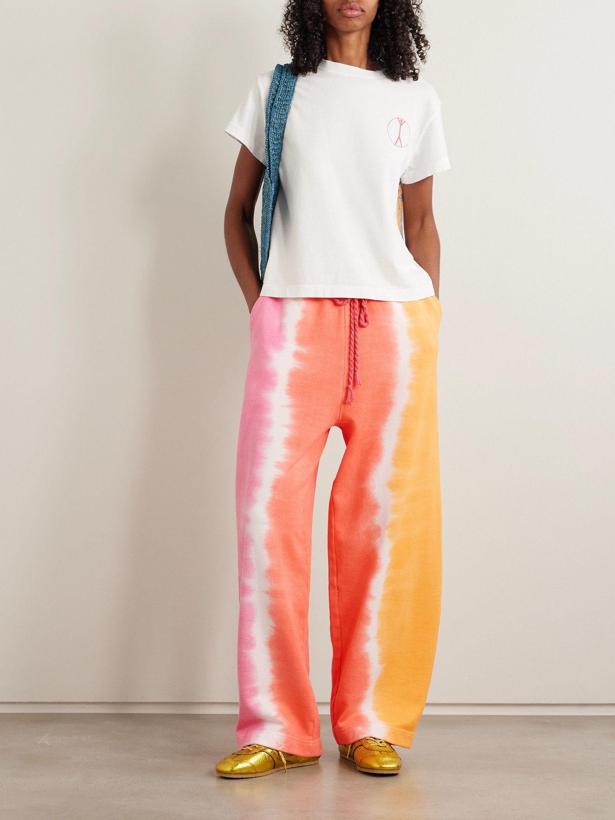 Shop The Elder Statesman Tie-dyed Cotton And Cashmere-blend Jersey Track Pants