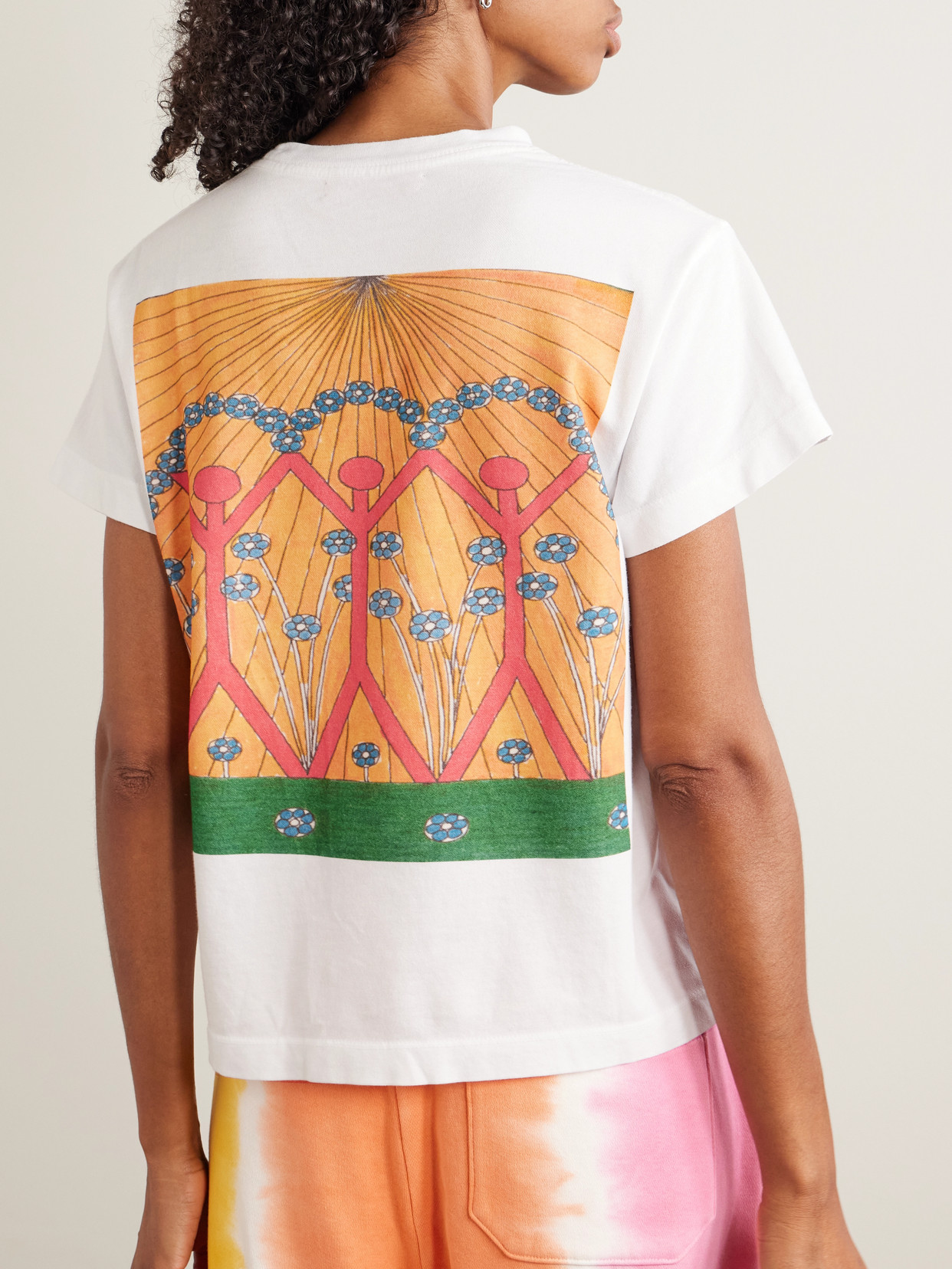 Shop The Elder Statesman Printed Cotton And Cashmere-blend Jersey T-shirt