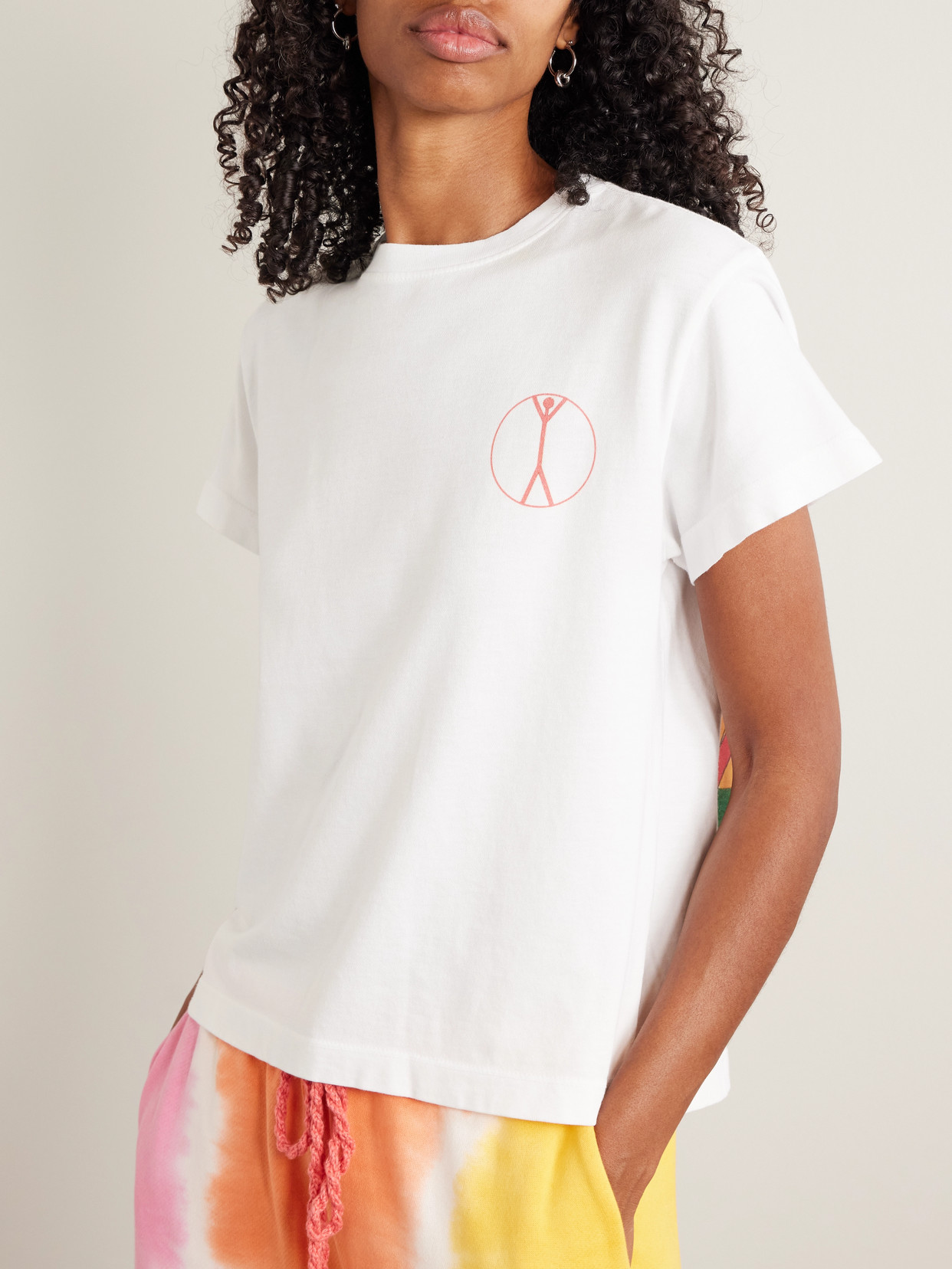 Shop The Elder Statesman Printed Cotton And Cashmere-blend Jersey T-shirt