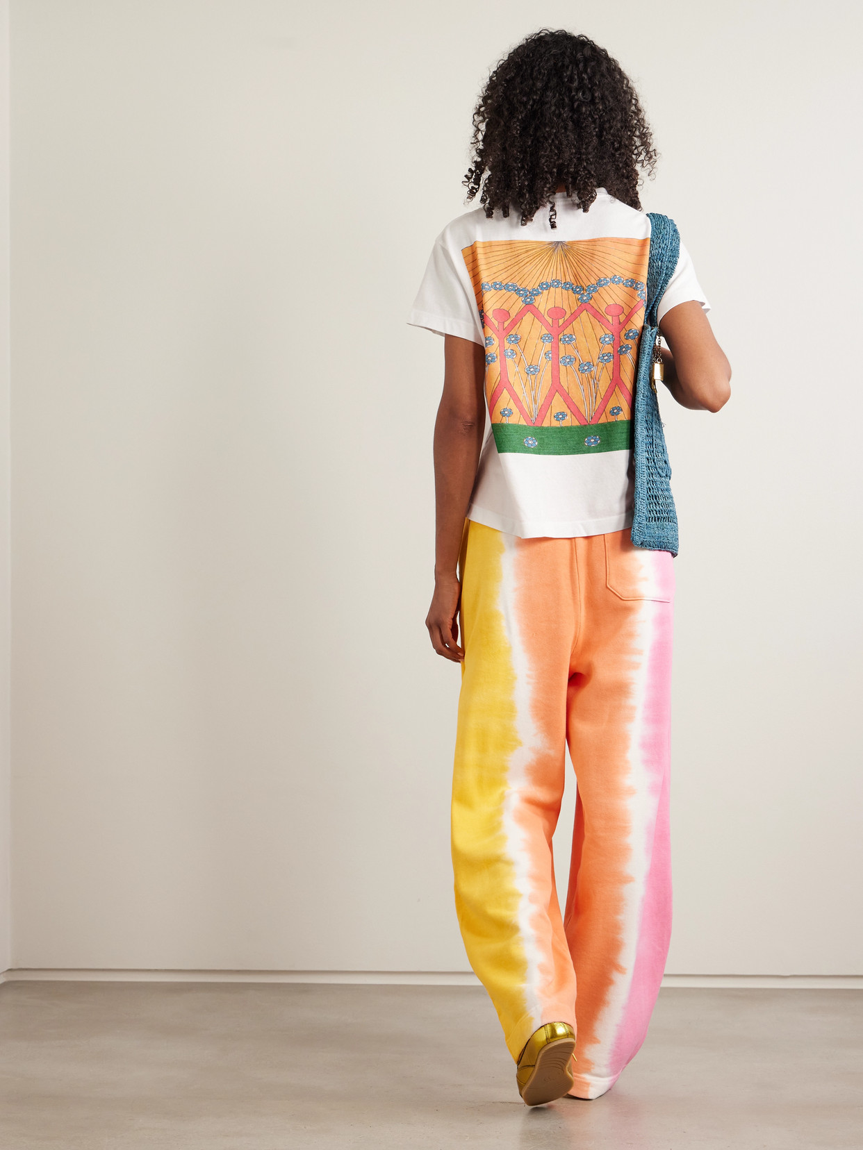 Shop The Elder Statesman Printed Cotton And Cashmere-blend Jersey T-shirt