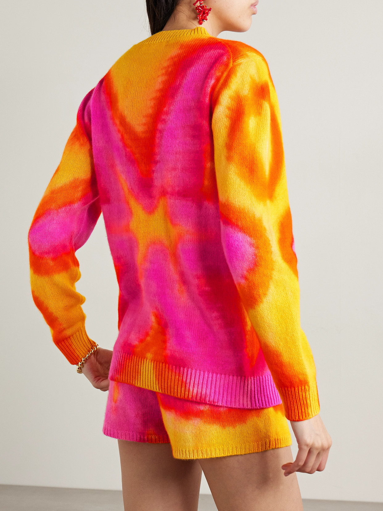 The Elder Statesman Tie-dyed Cashmere Sweater In Yellow
