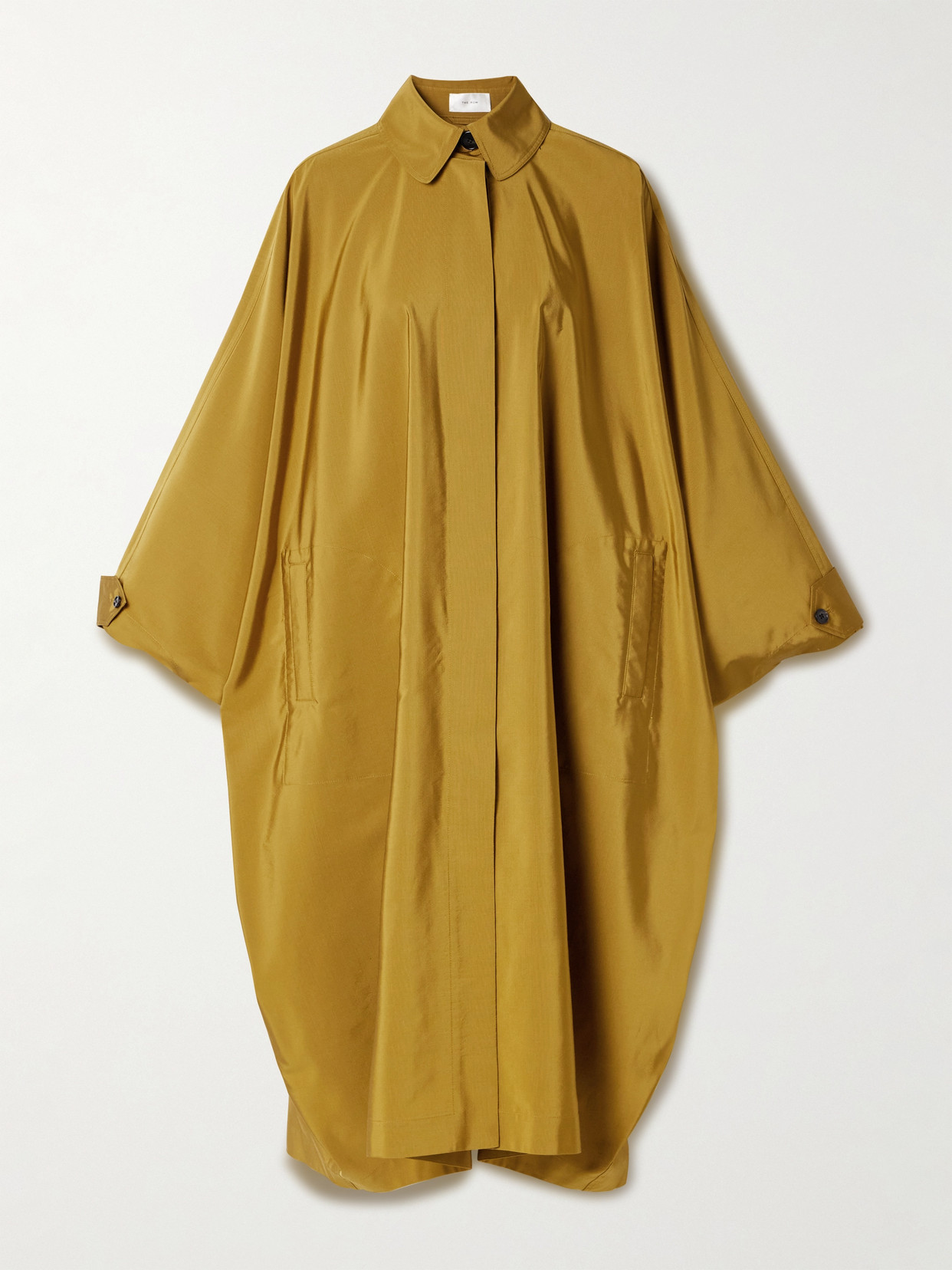 The Row Edyta Oversized Silk And Wool-blend Coat In Yellow