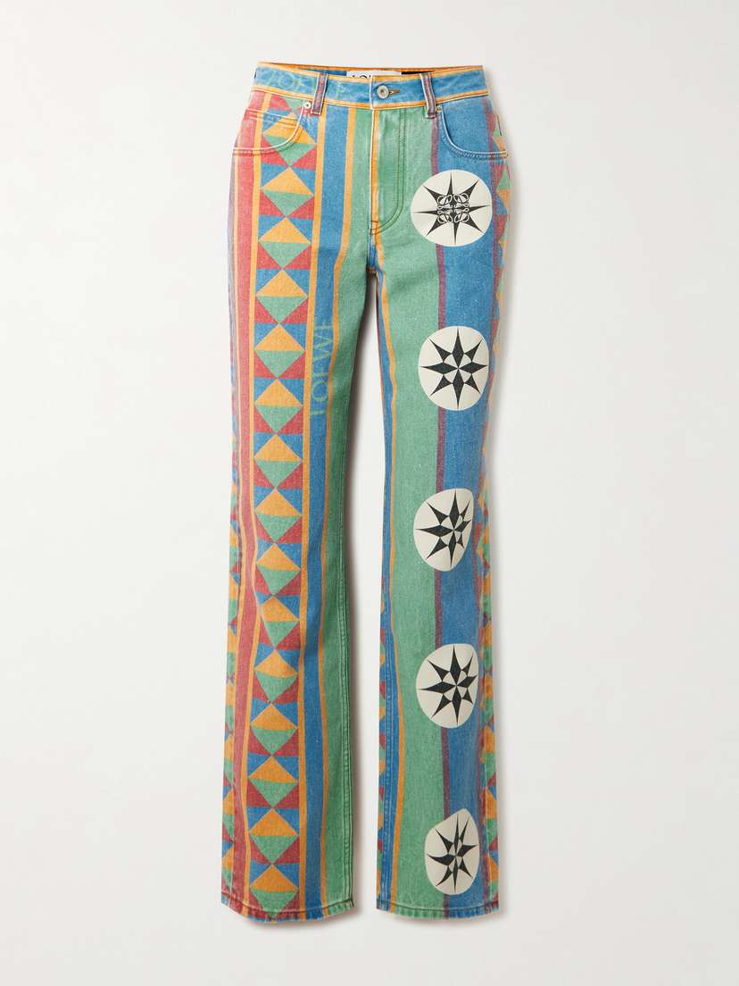 Loewe + Paula's Ibiza Printed Mid-rise Straight-leg Jeans