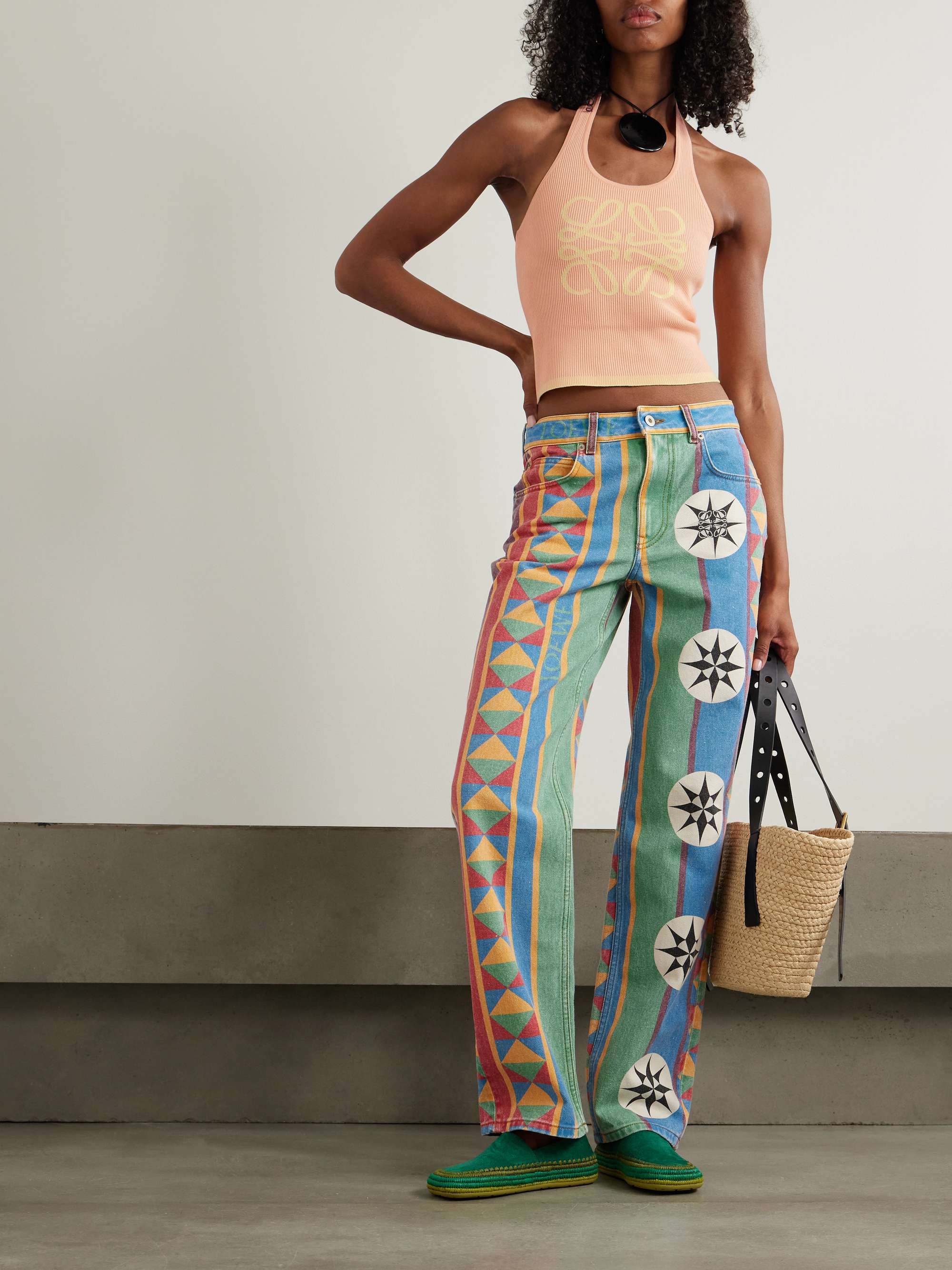 LOEWE + Paula's Ibiza ジャカード織地 リブニットストレッチ LOEWE + Paula's Ibiza ジャカード織地 リブニットストレッチ