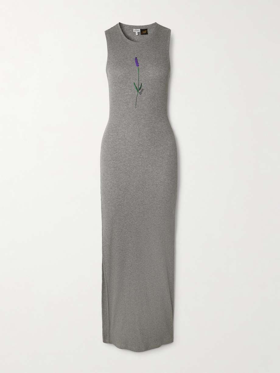 + paula's ibiza floral-print ribbed stretch-jersey maxi dress