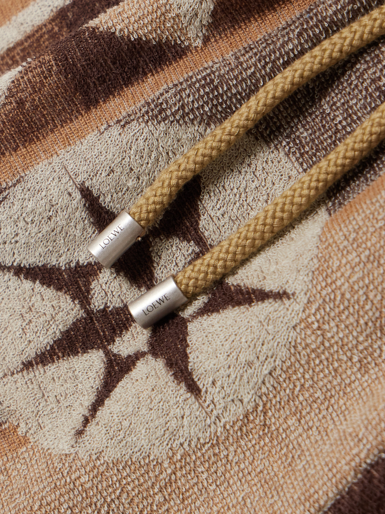 Loewe Cotton Blend Jacquard Shorts In Neutrals