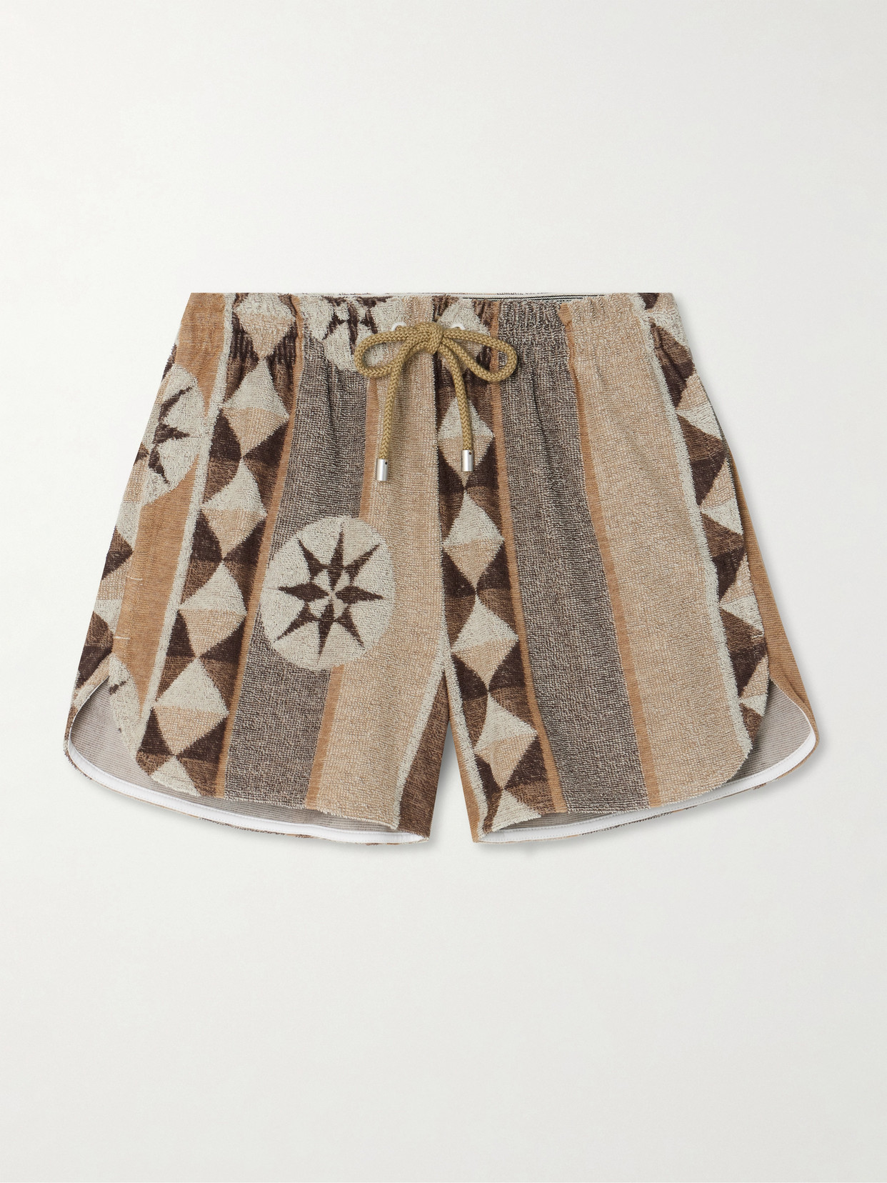 Loewe + Paula's Ibiza Jacquard-woven Cotton-blend Terry Shorts In Neutrals