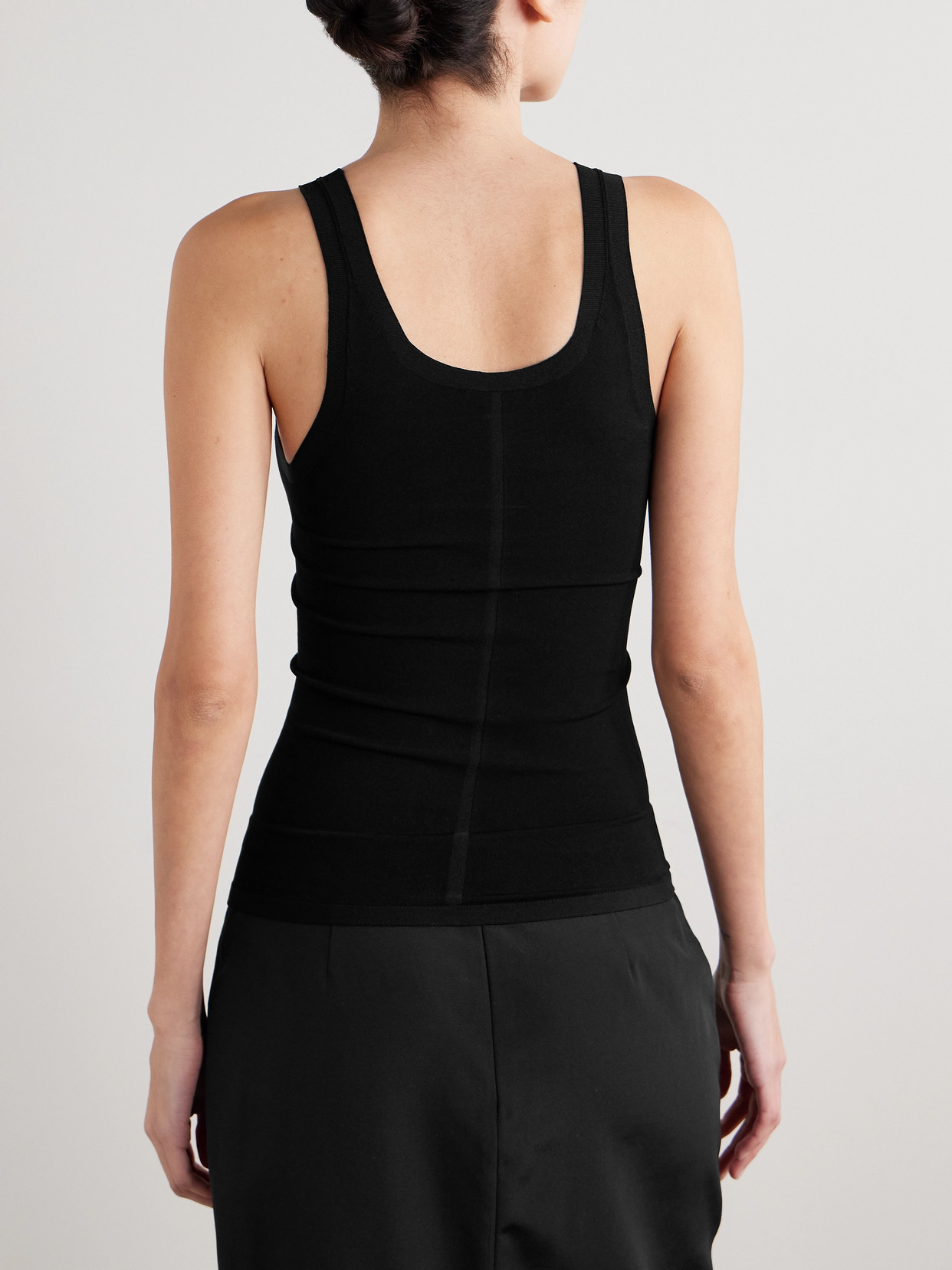 The Row Anthea Stretch-knit Tank In Black