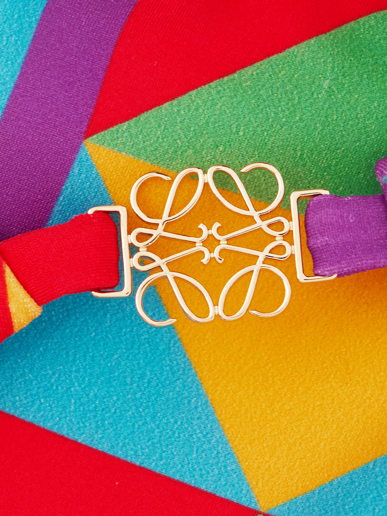 Loewe + Paula's Ibiza Embellished Printed Triangle Bikini Top In Multi