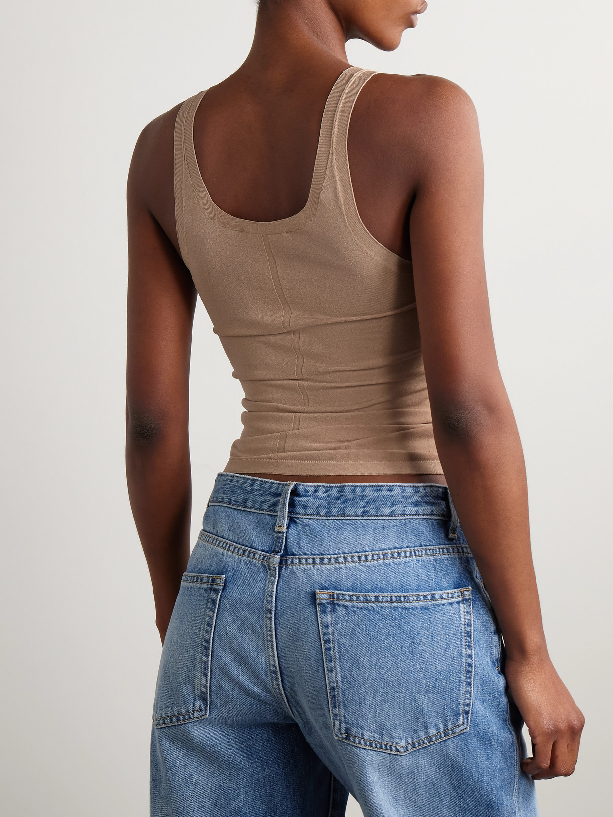 The Row Anthea Stretch-knit Tank In Neutrals