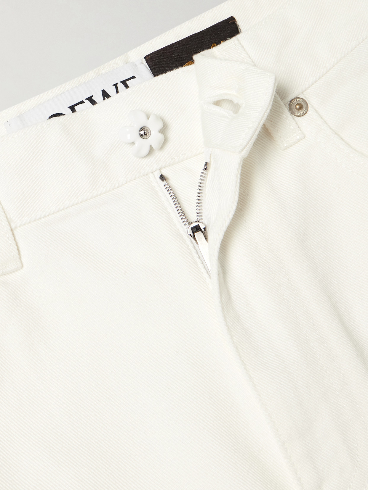 Loewe High-waisted White Denim Jeans In White