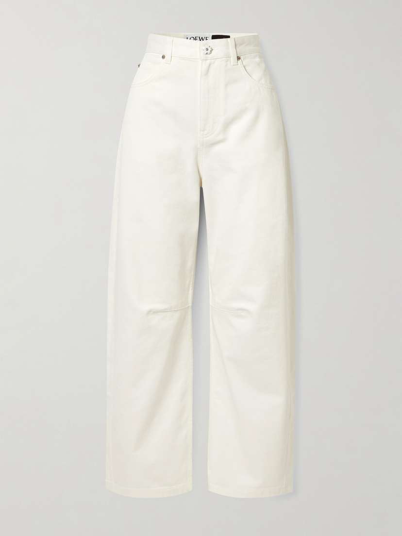 Loewe + Paula's Ibiza Paneled Embellished Mid-rise Barrel-leg Jeans