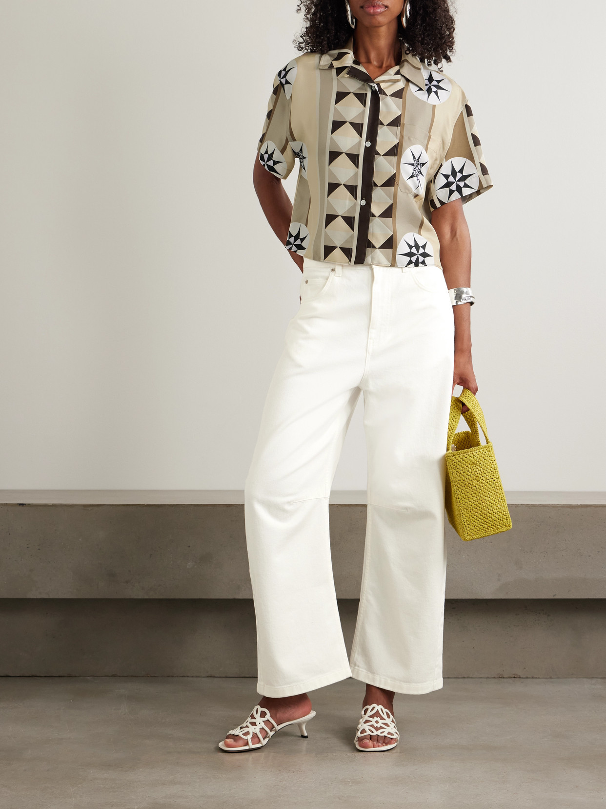Loewe High-waisted White Denim Jeans In White