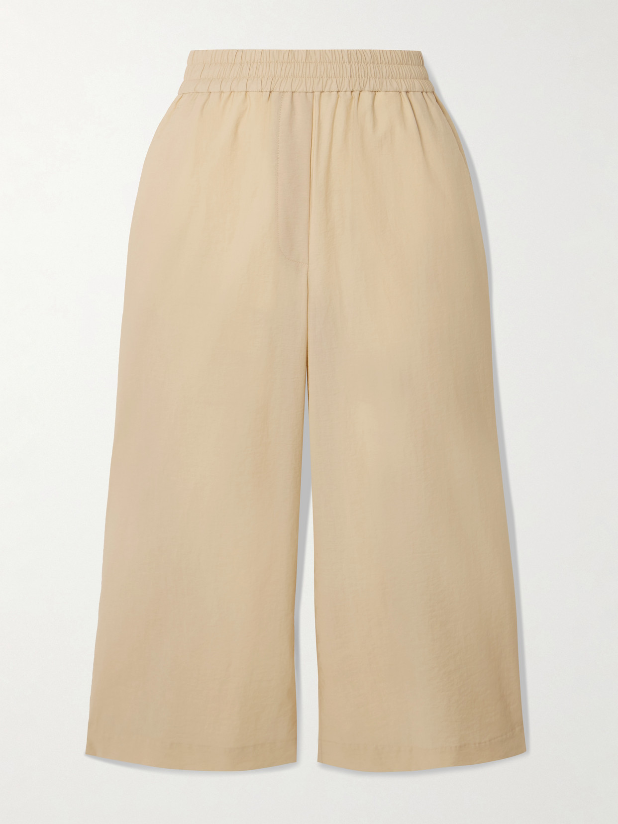 Loewe + Paula's Ibiza Appliquéd Crinkled Cotton-blend Wide-leg Pants In Neutrals