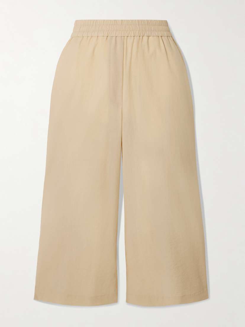 Loewe + Paula's Ibiza Appliquéd Crinkled Cotton-blend Wide-leg Pants