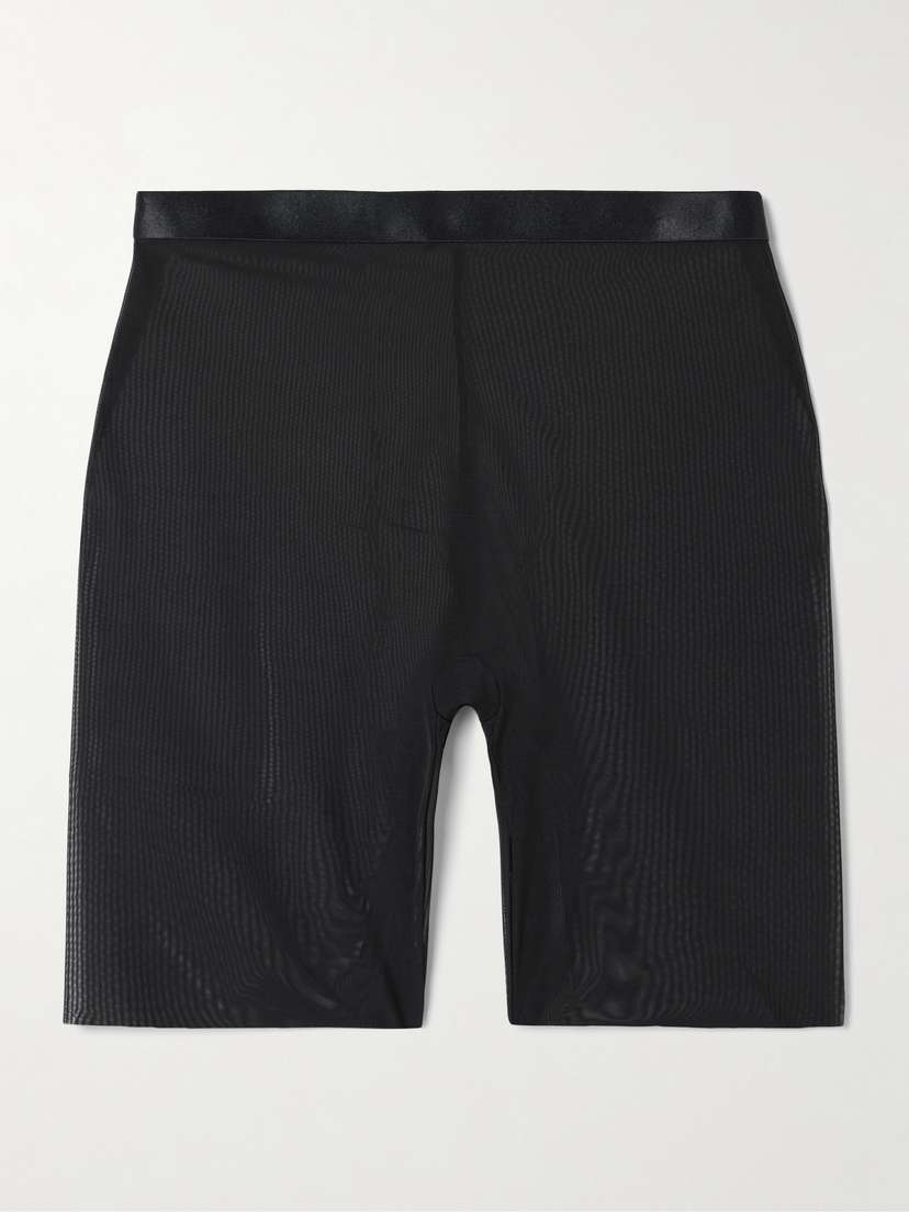 Spanx smooth™ Ribbed Stretch-mesh Shorts