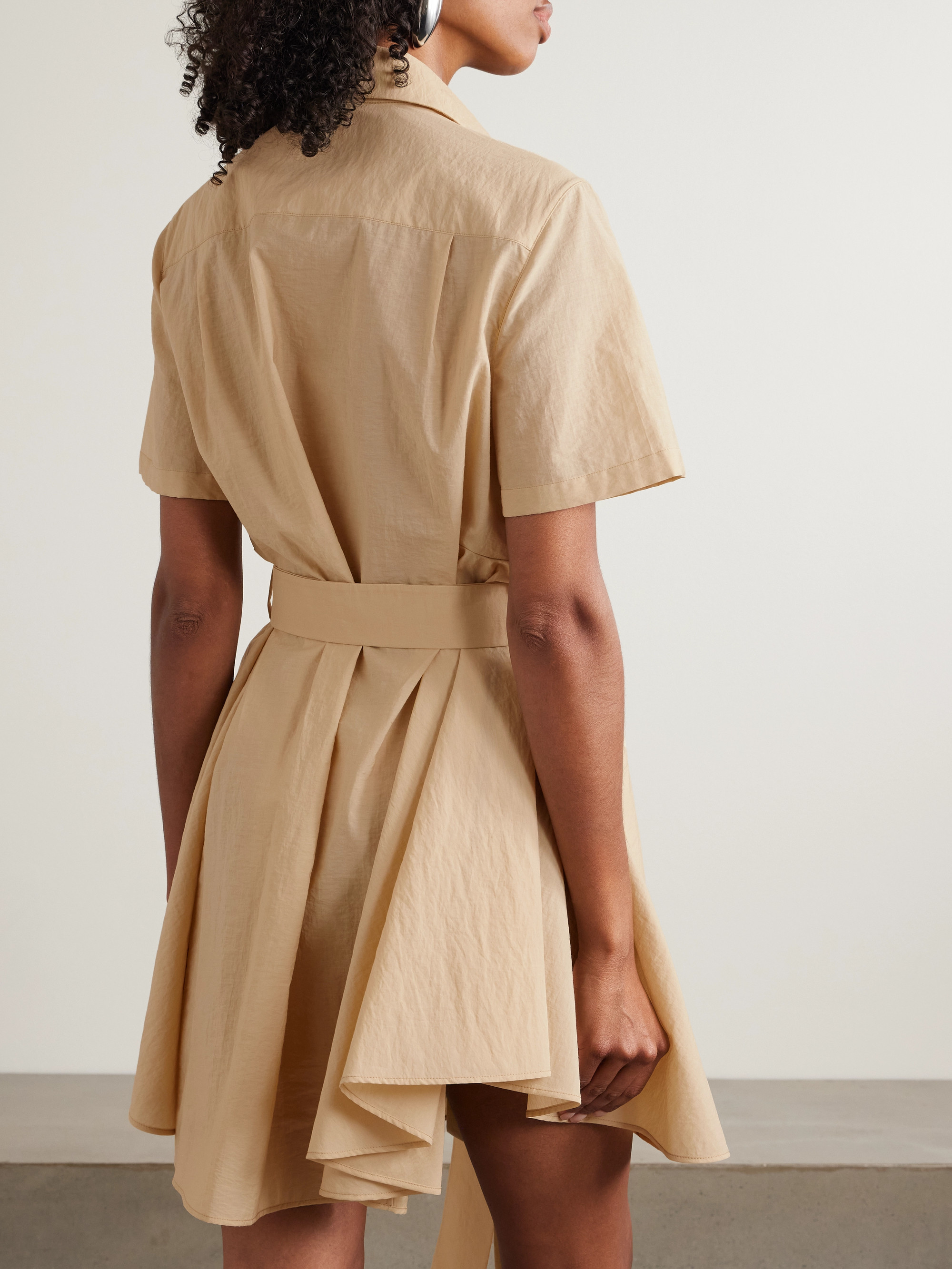 Loewe + Paula's Ibiza belted appliquéd cotton-blend mini shirt dress thumbnail
