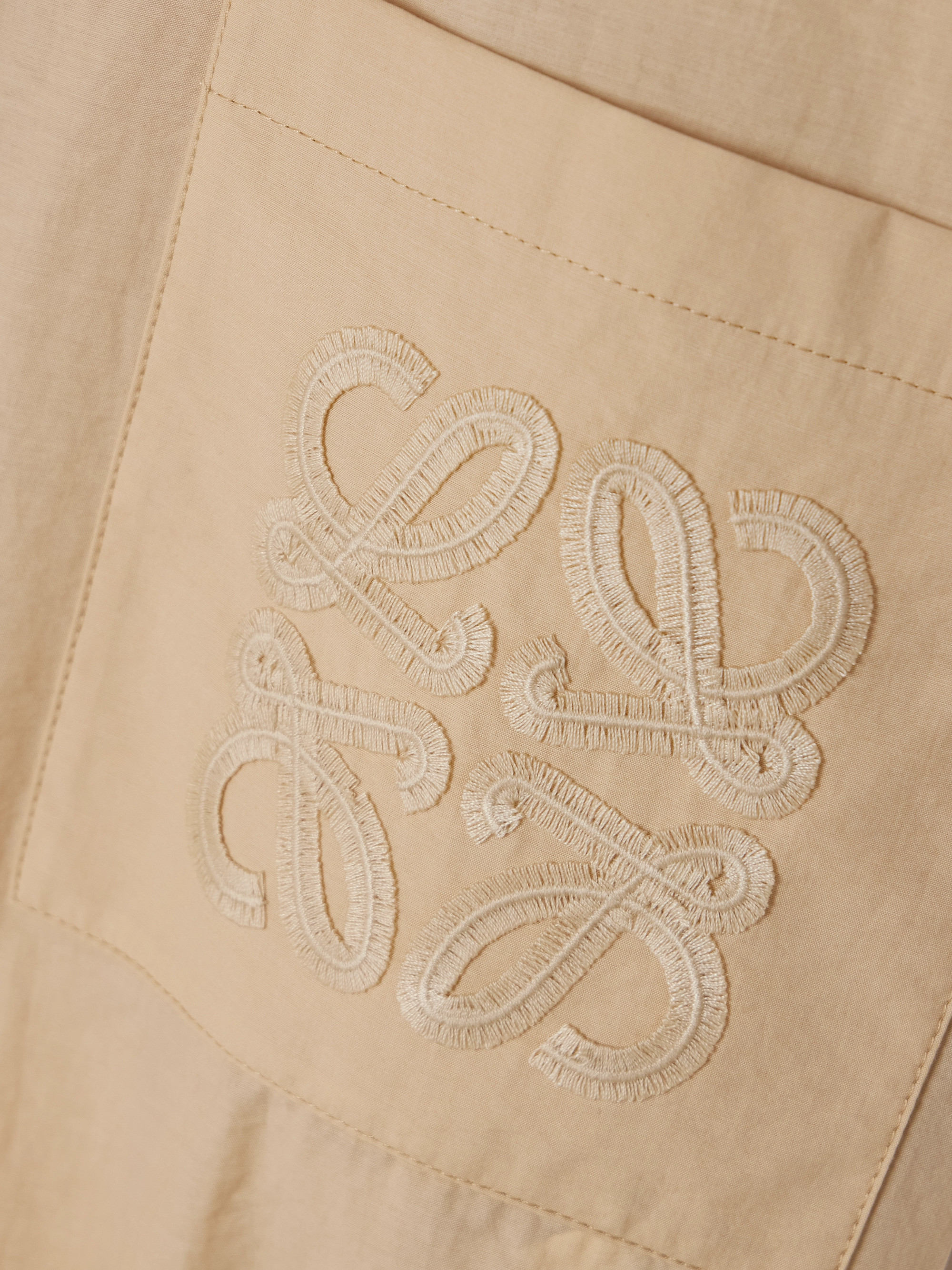 Loewe + Paula's Ibiza belted appliquéd cotton-blend mini shirt dress thumbnail