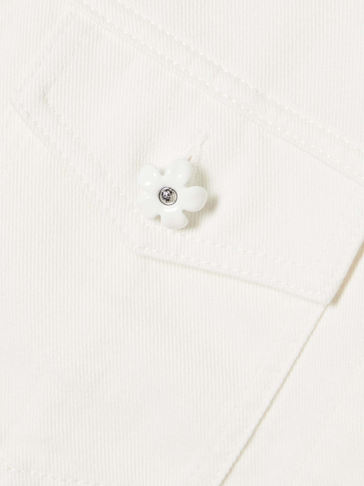 LOEWE + PAULA'S IBIZA LEATHER-TRIMMED EMBELLISHED DENIM JACKET