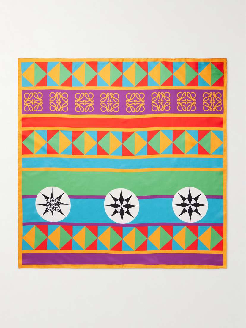 Loewe + Paula's Ibiza Printed Silk-twill Scarf