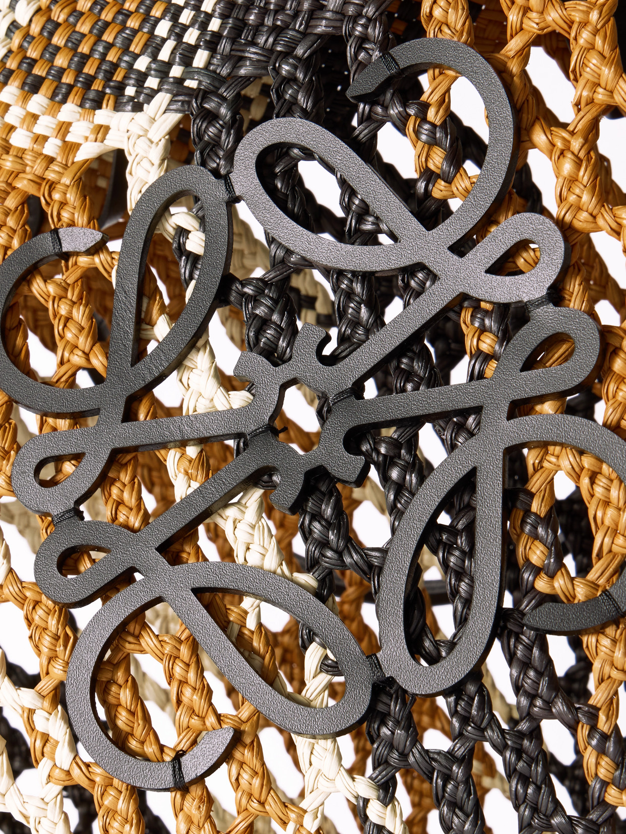Loewe + Paula's Ibiza Anagram Leather-trimmed Woven Palm Tote In Brown