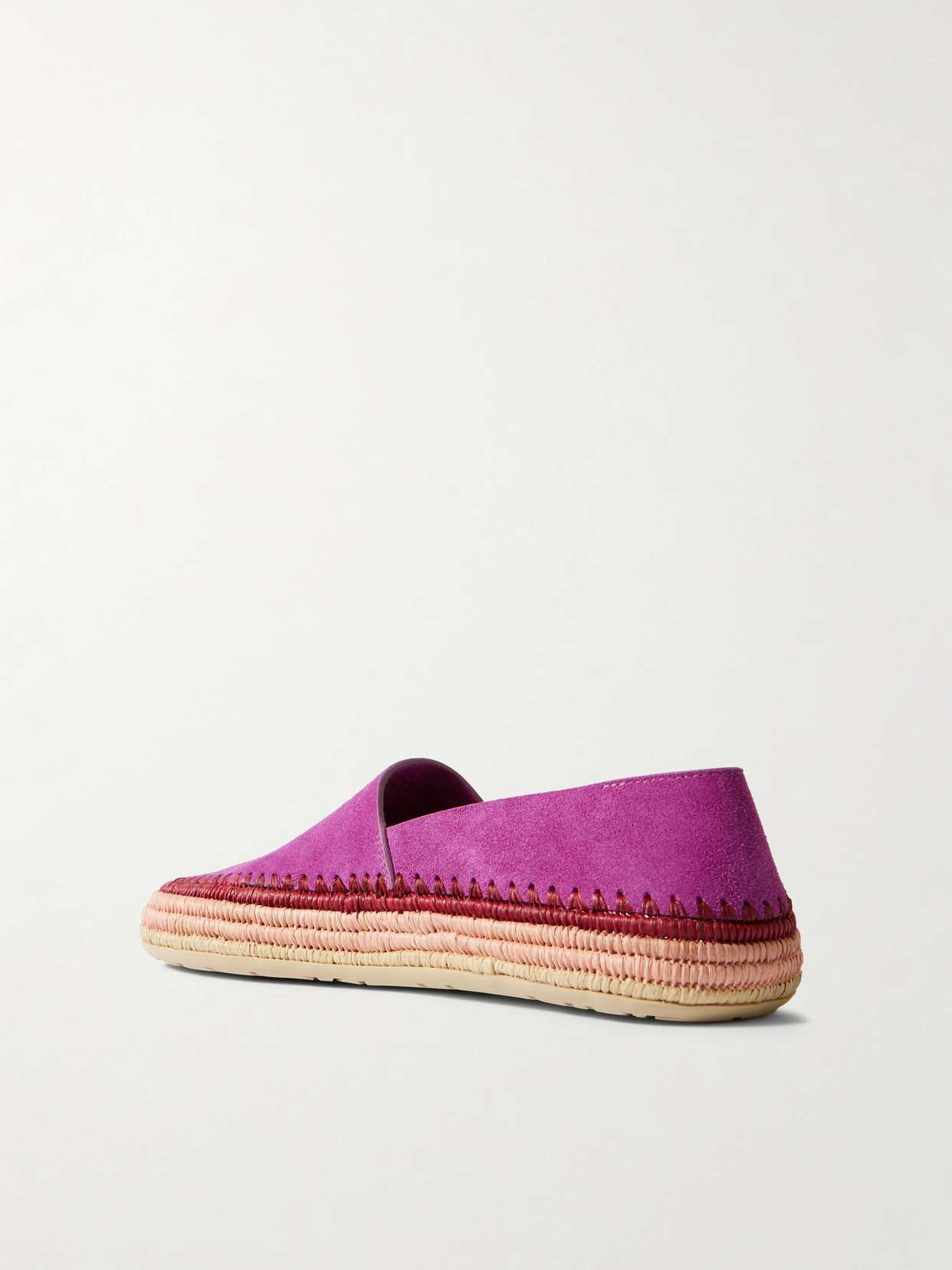 Loewe Rio Suede And Raffia Espadrilles In Pink