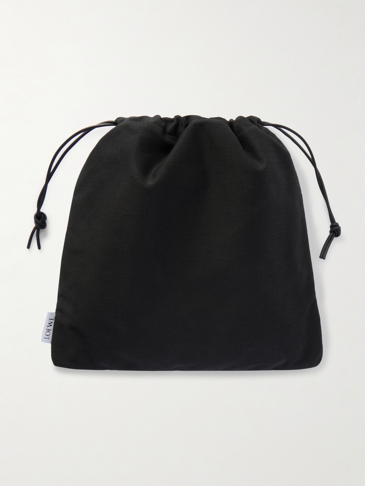 Loewe Leather-trimmed Floral-print Cotton-twill Pouch In Black
