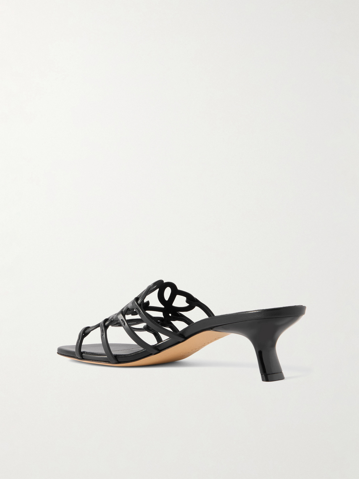 LOEWE + PAULA'S IBIZA PETAL ANAGRAM LEATHER SANDALS
