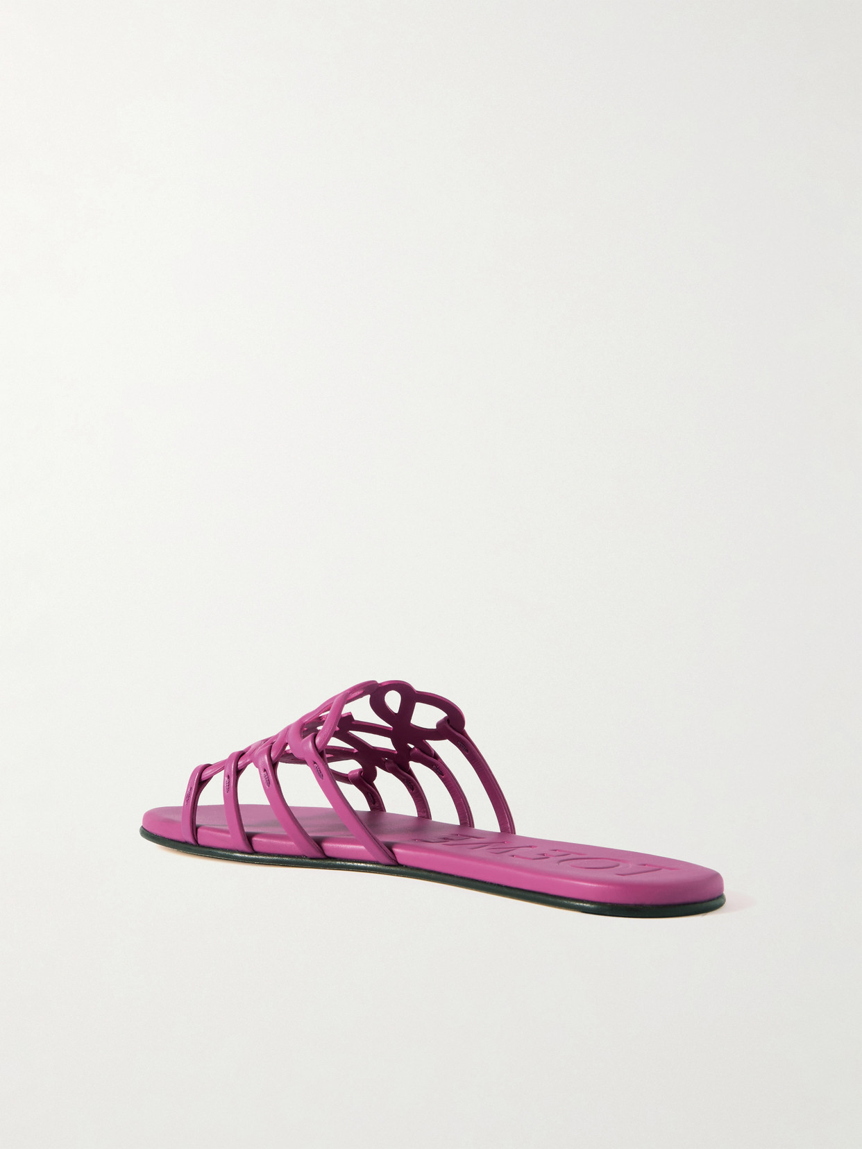 LOEWE + PAULA'S IBIZA PETAL ANAGRAM LEATHER SLIDES