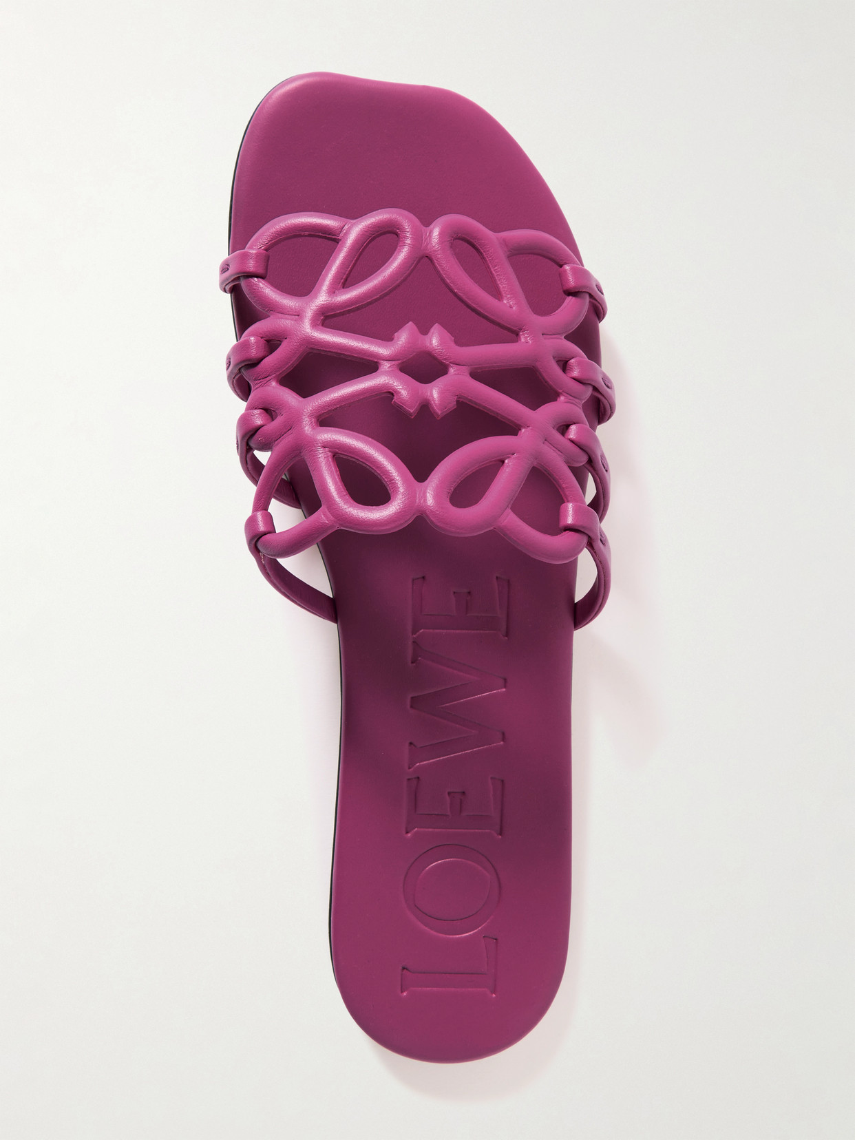 LOEWE + PAULA'S IBIZA PETAL ANAGRAM LEATHER SLIDES