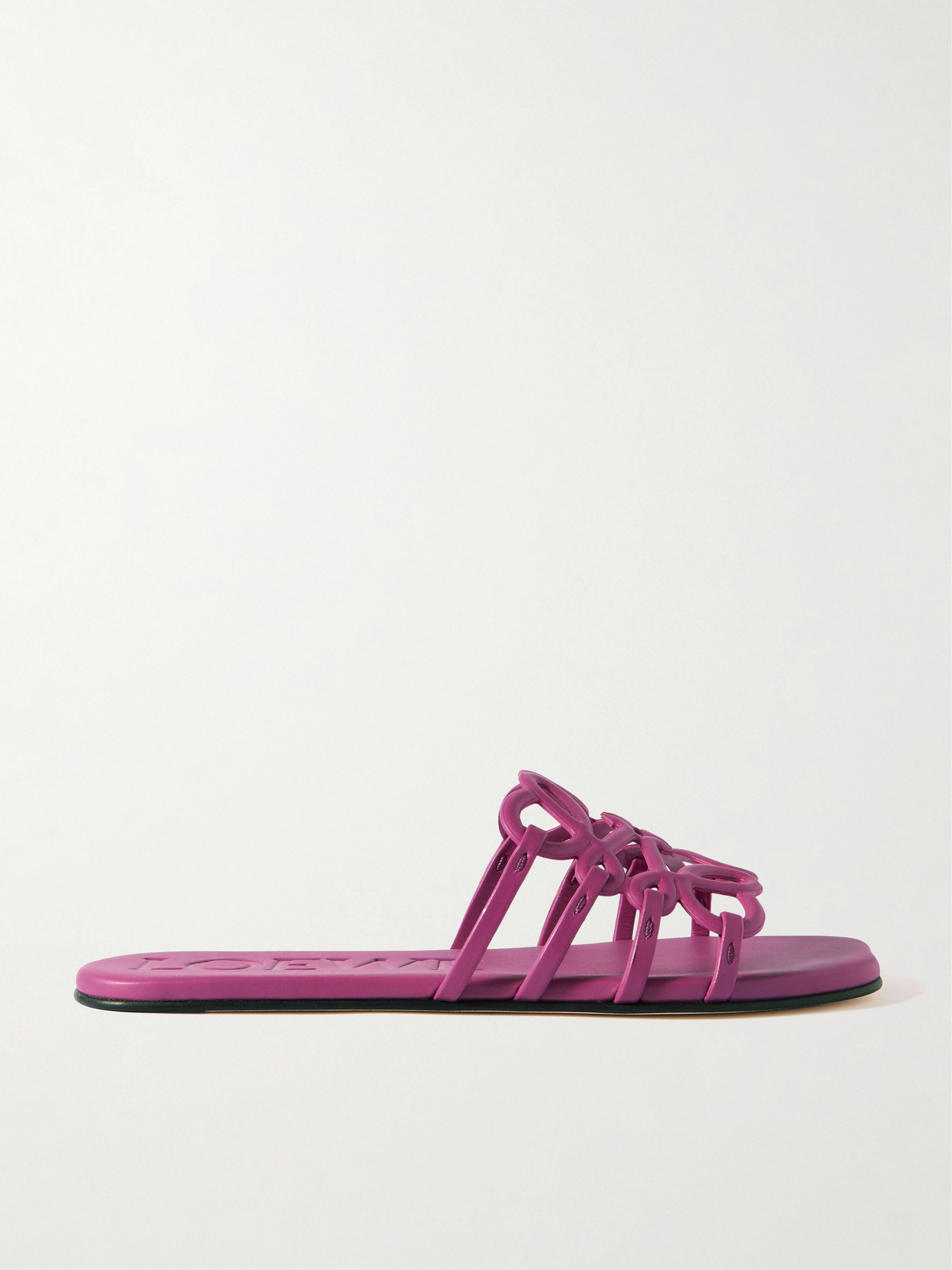 LOEWE - + Paula's Ibiza Petal Anagram Leather Slides - Fuchsia