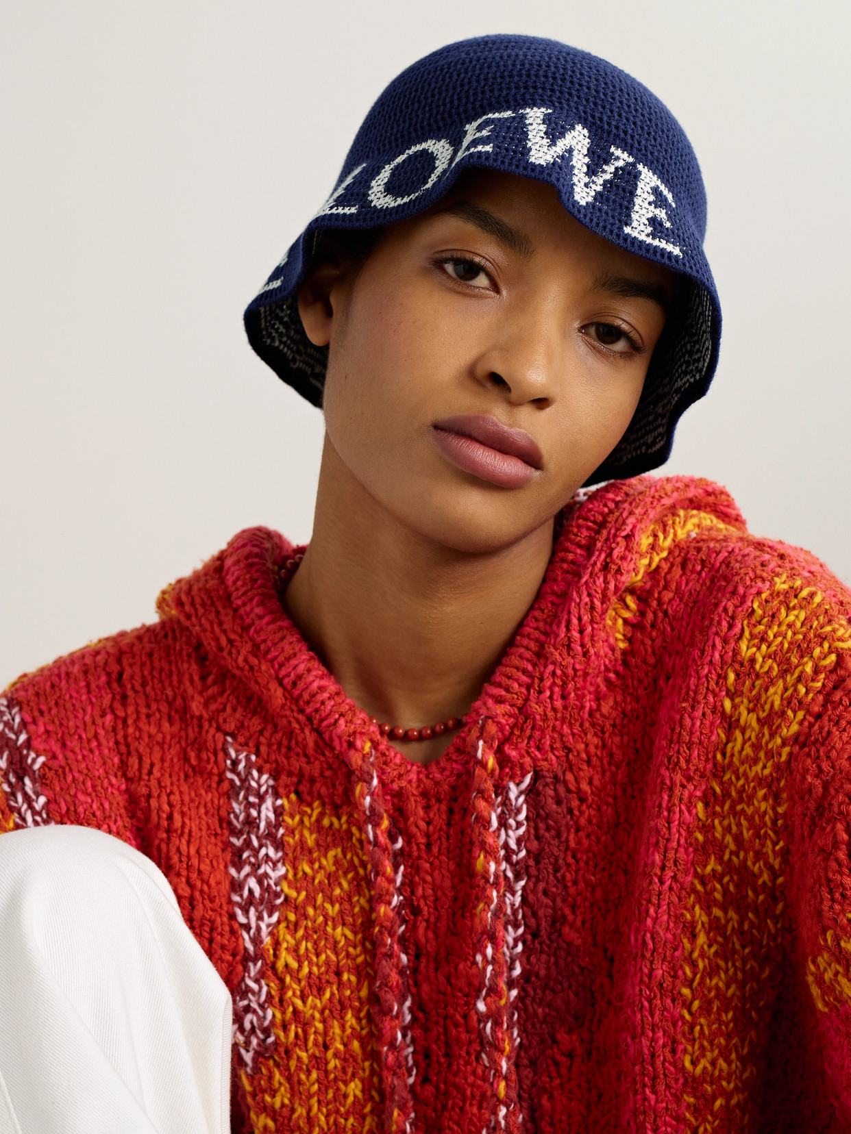 Loewe + Paula's Ibiza Cotton-blend Jacquard Bucket Hat In Blue