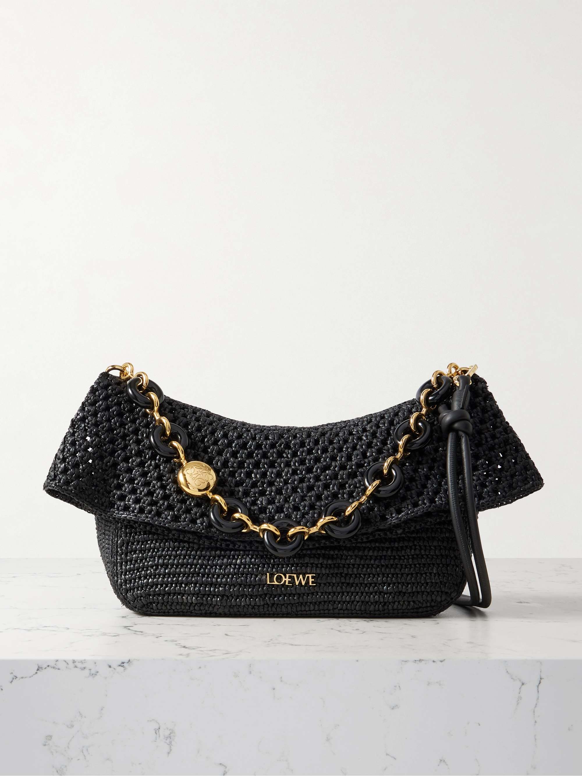 LOEWE + Paula's Ibiza Ola ラフィア ショルダーバッグ レザー LOEWE + Paula's Ibiza Ola ラフィア ショルダーバッグ レザー