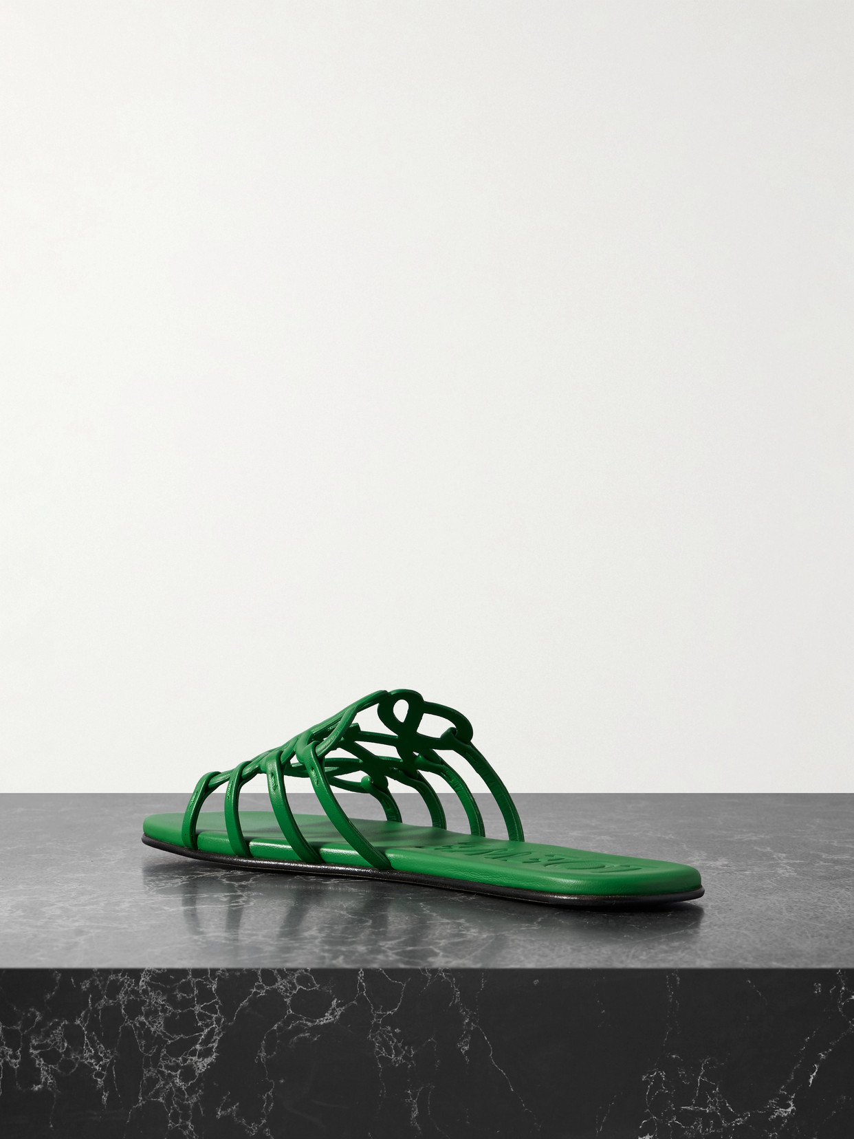 LOEWE + PAULA'S IBIZA PETAL ANAGRAM LEATHER SLIDES