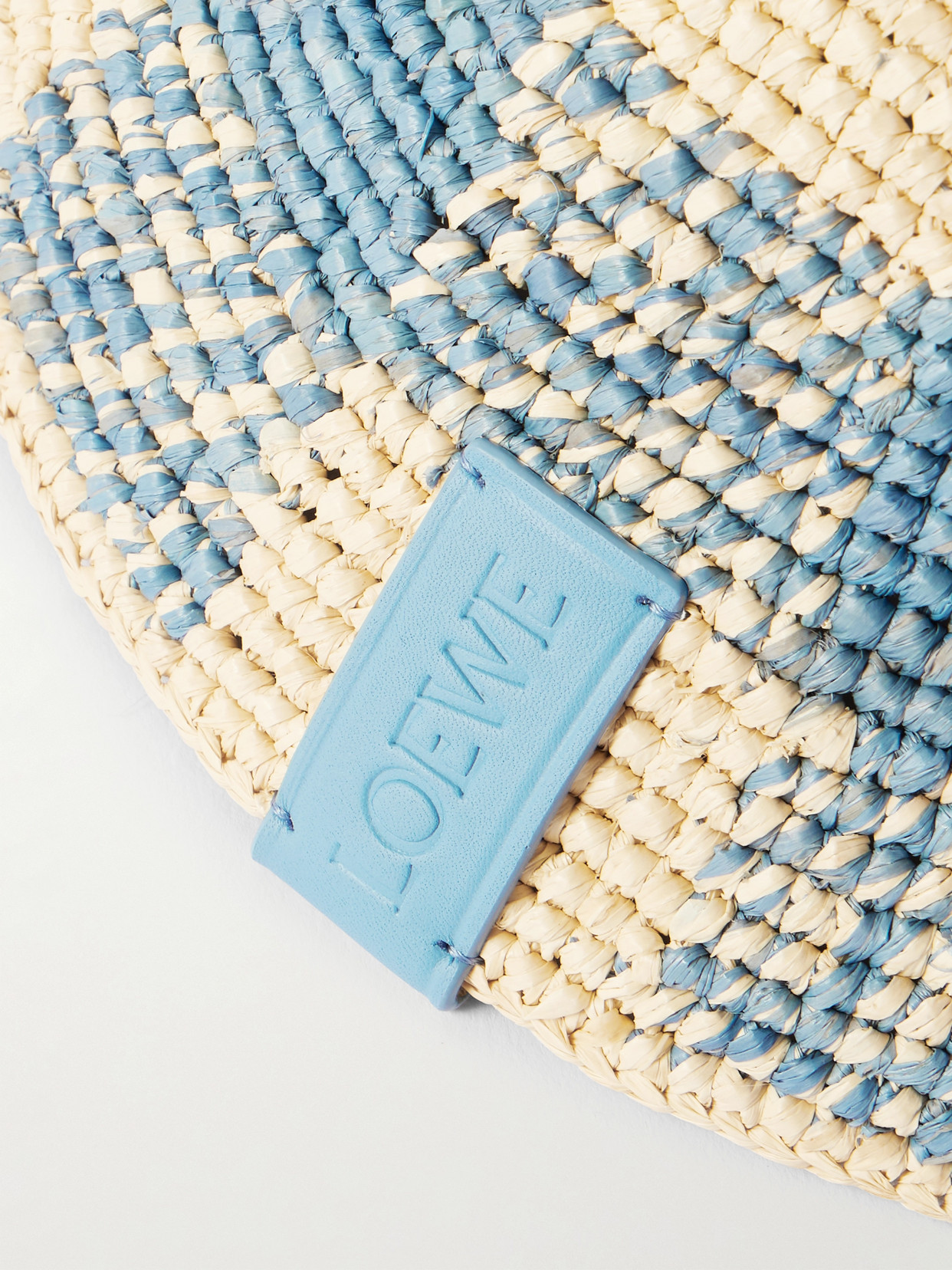 Loewe + Paula's Ibiza Leather-trimmed Checked Raffia Bucket Hat In Neutrals