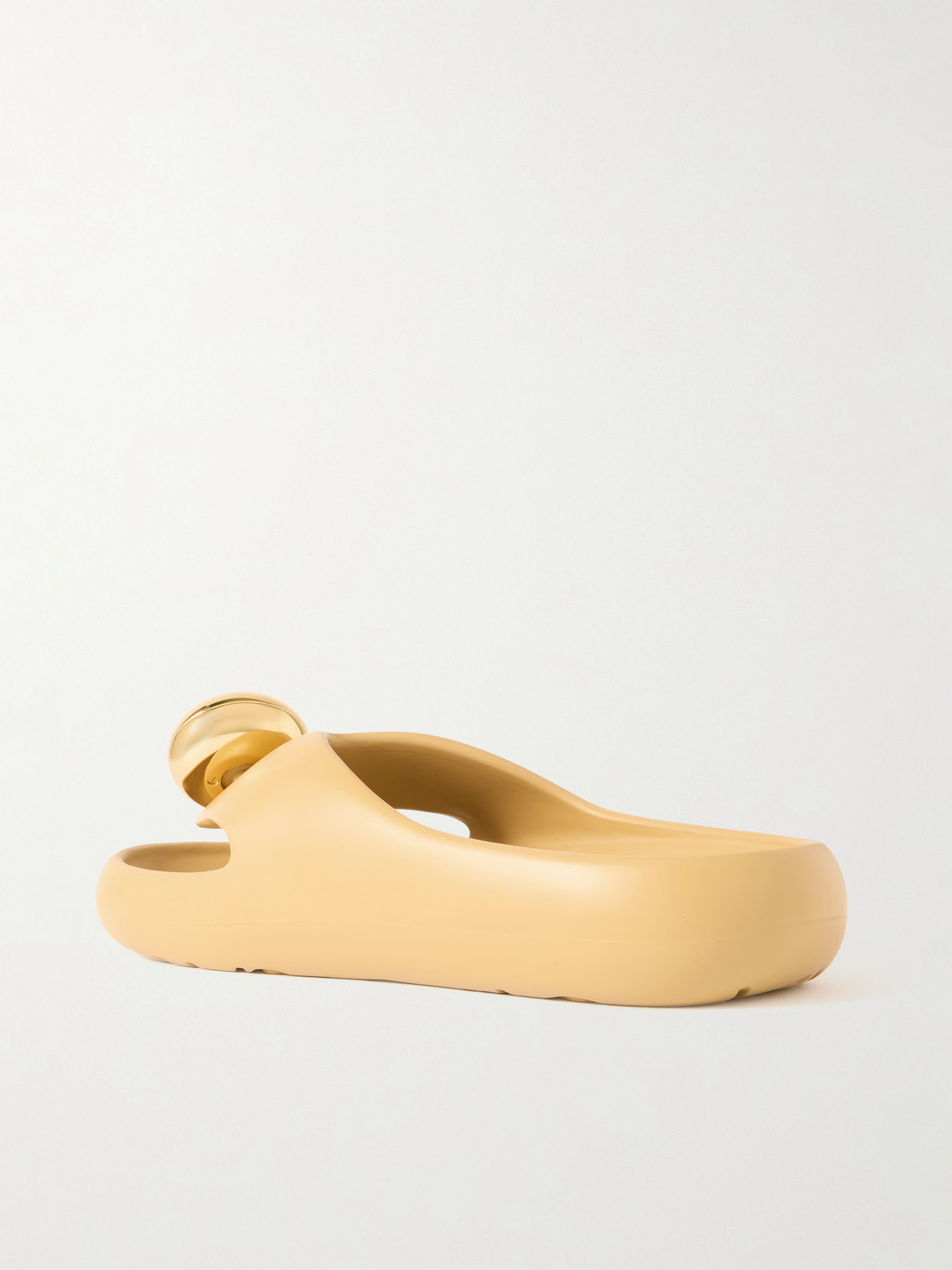 Loewe Pebble Patent Toe-post Slide Sandals In Neutrals