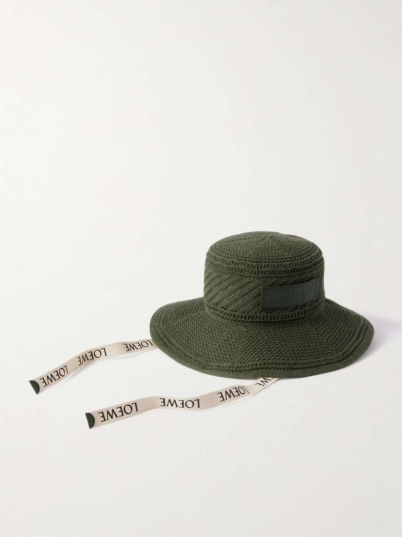 Loewe + Paula's Ibiza Appliquéd Crocheted Cotton-blend Bucket Hat