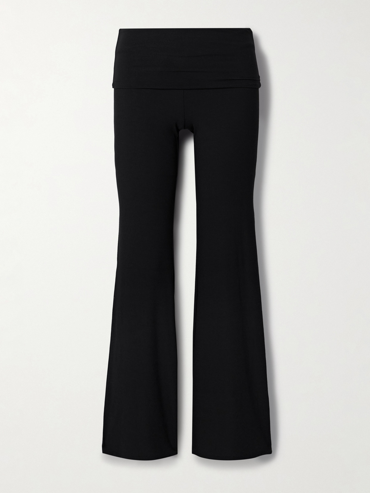 Skims Soft Lounge Ribbed Foldover Pants In Black