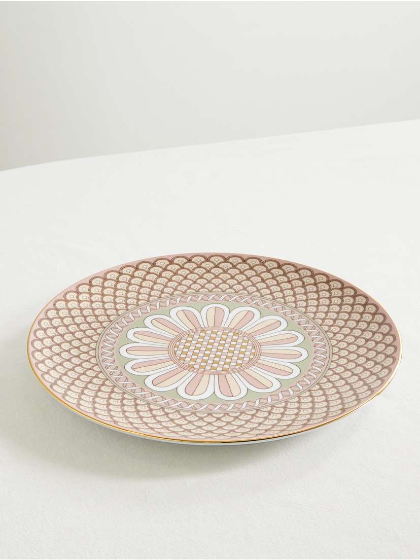 La DoubleJ Napoli Gold-plated Porcelain Serving Platter