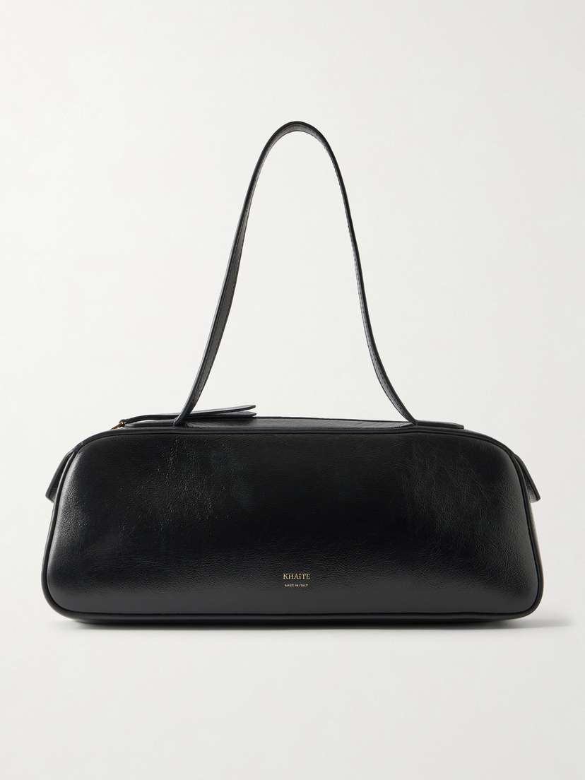 Khaite Simona Glossed-leather Shoulder Bag
