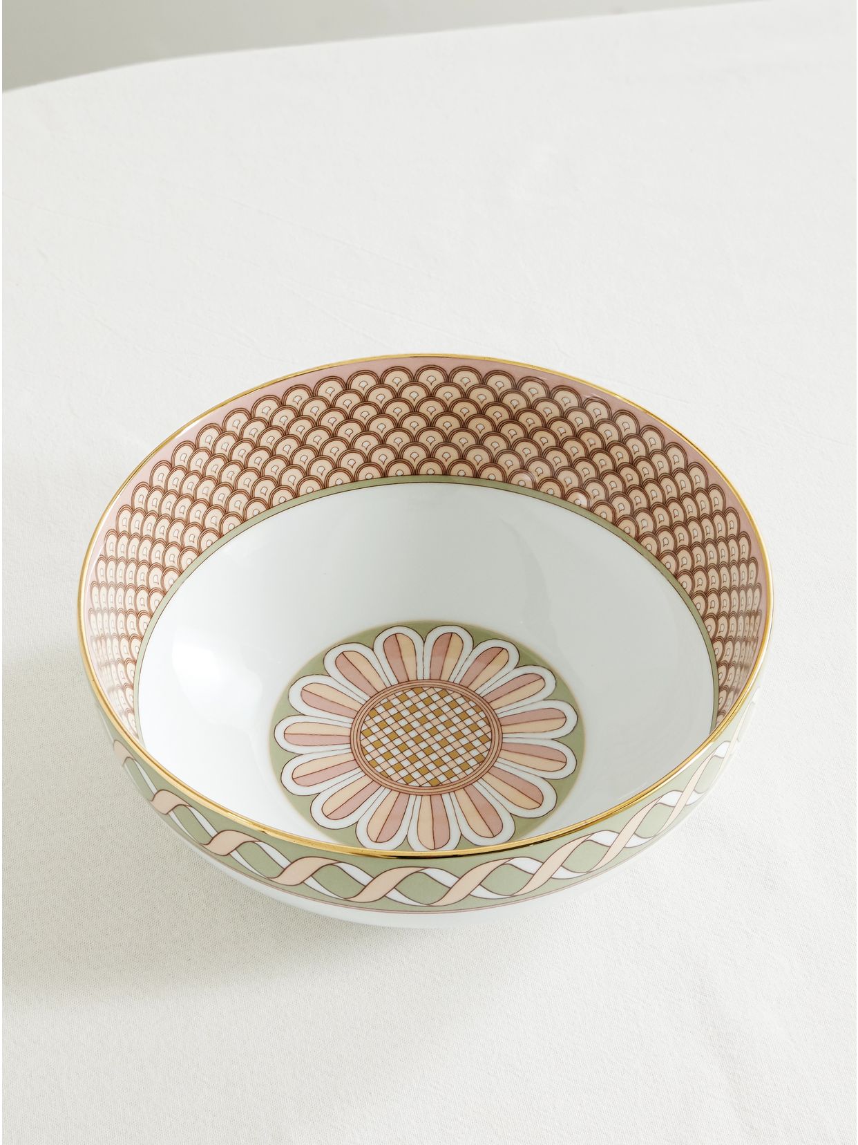 Odysseus gold-plated porcelain serving bowl