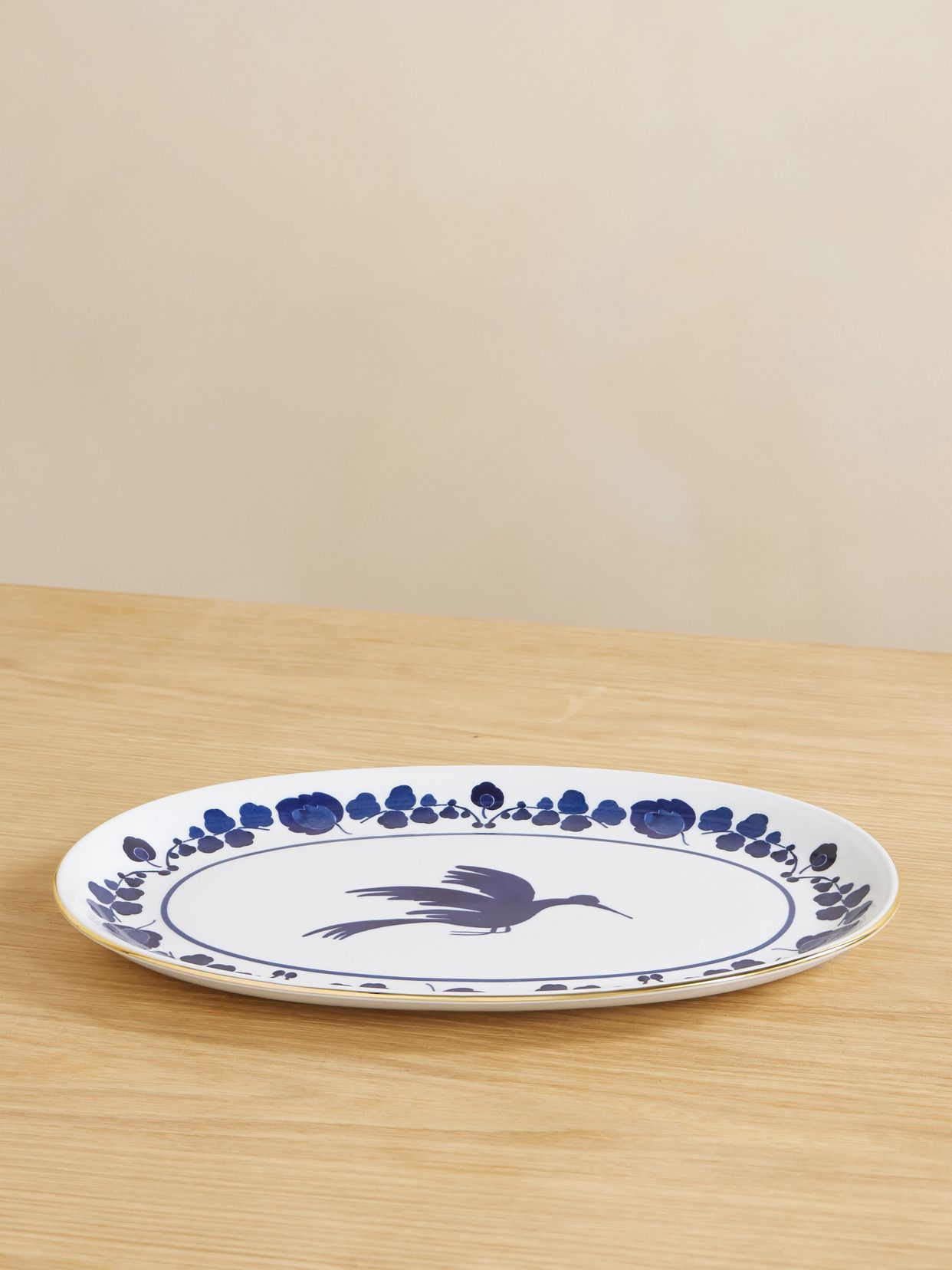 Gold-plated porcelain platter