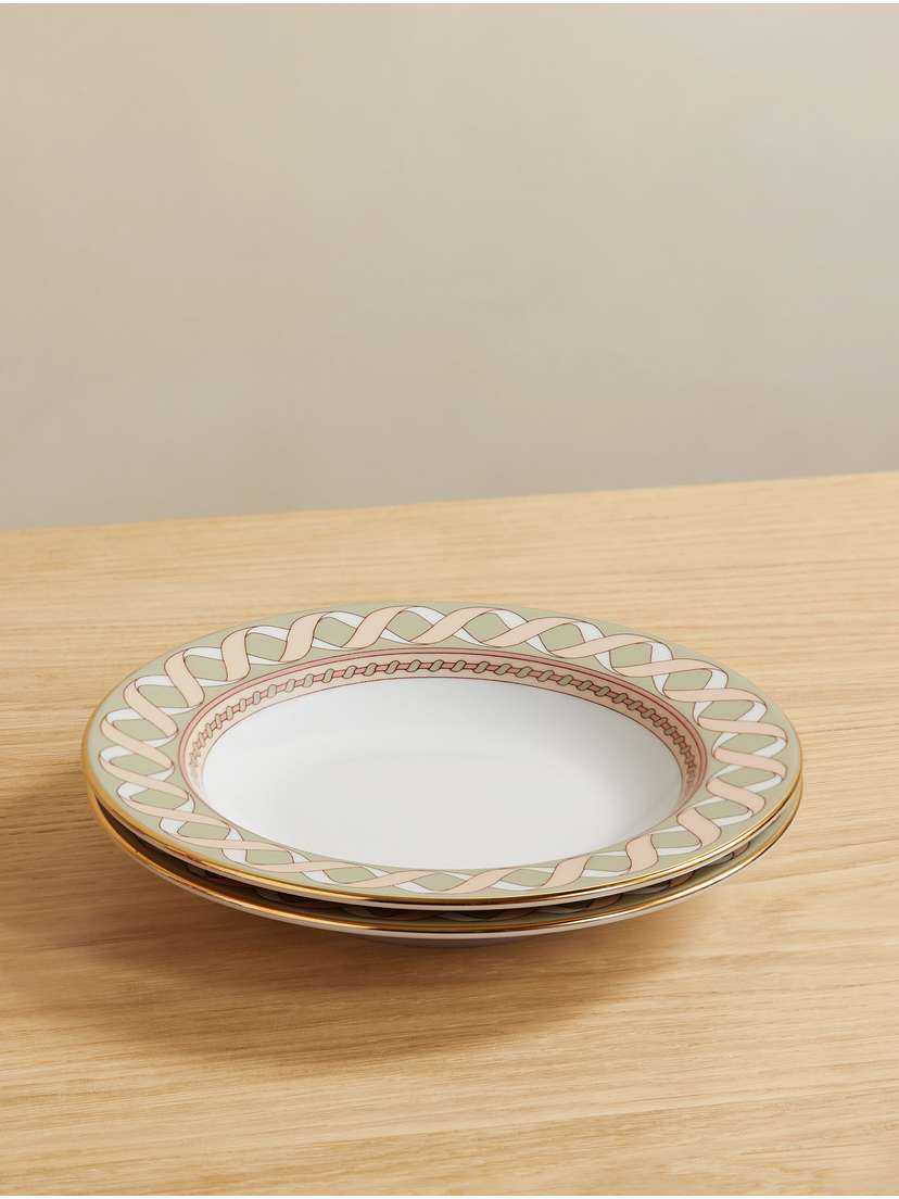 La DoubleJ Gold-plated Porcelain Soup Bowls