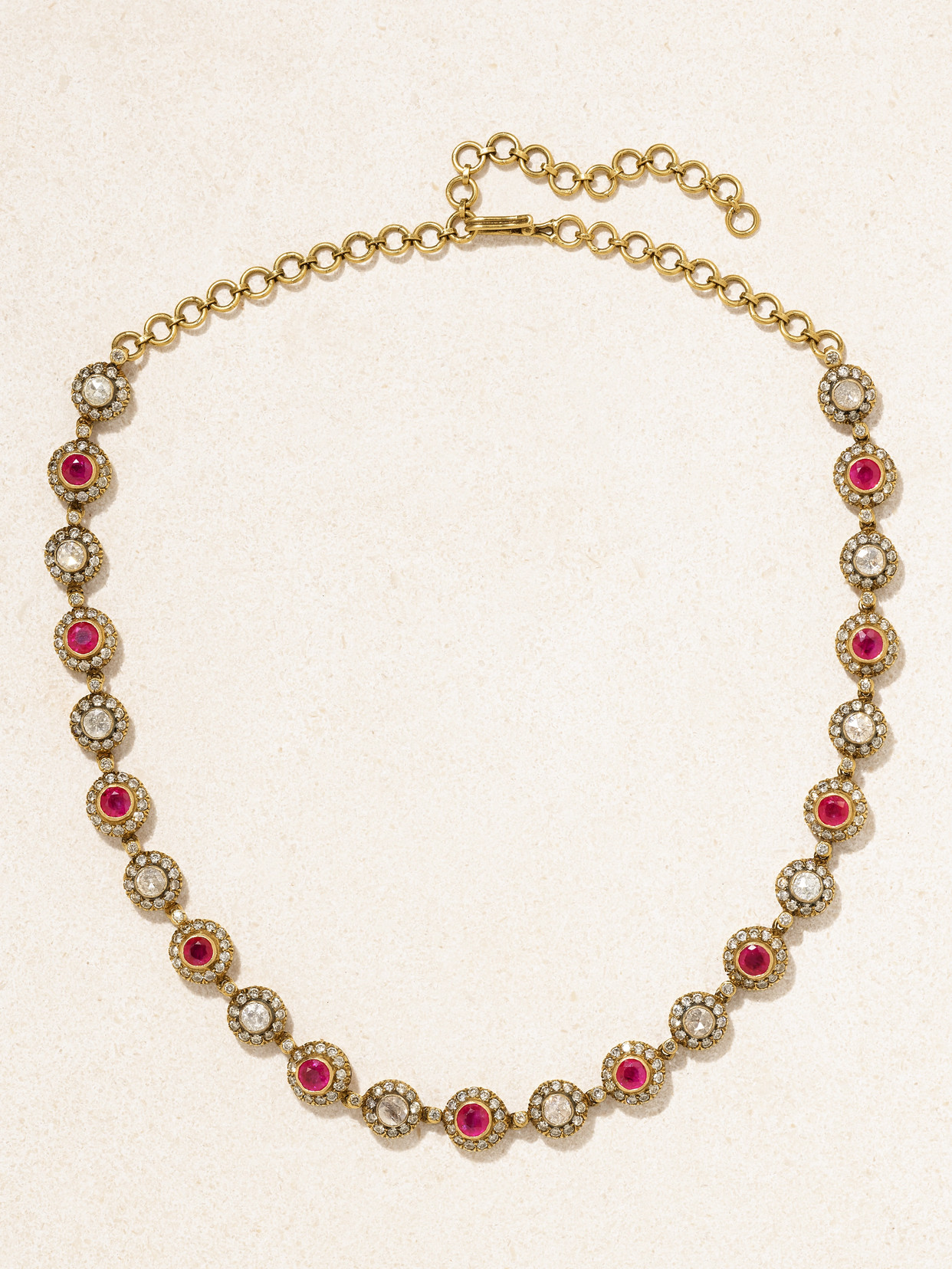 Amrapali London 18-karat Gold, Ruby And Diamond Earrings And Necklace Set In Gold