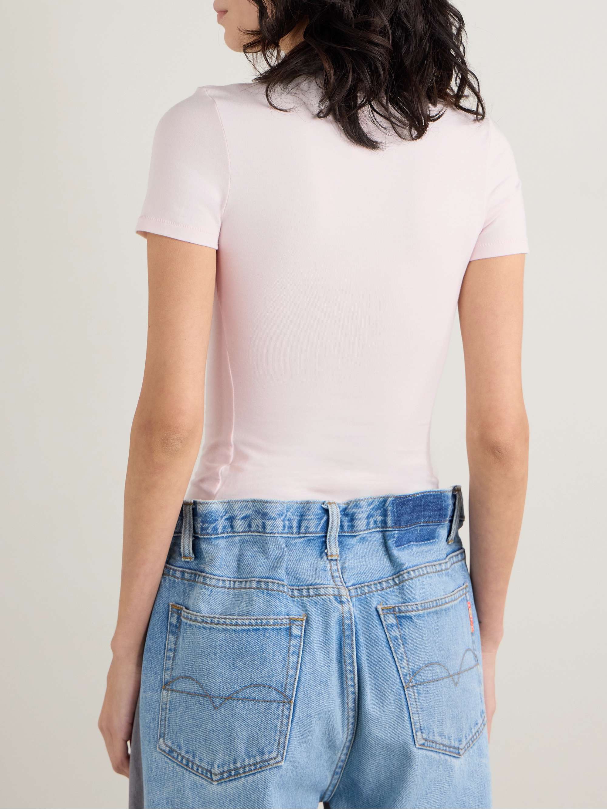 SKIMS Stretch-cotton jersey T-shirt - Light Heather Gray