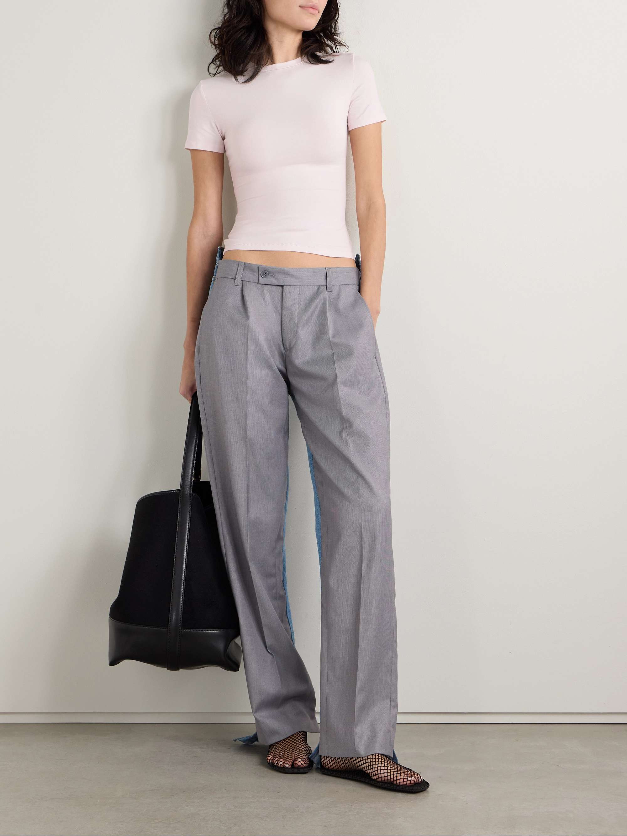 SKIMS Stretch-cotton jersey T-shirt - Light Heather Gray