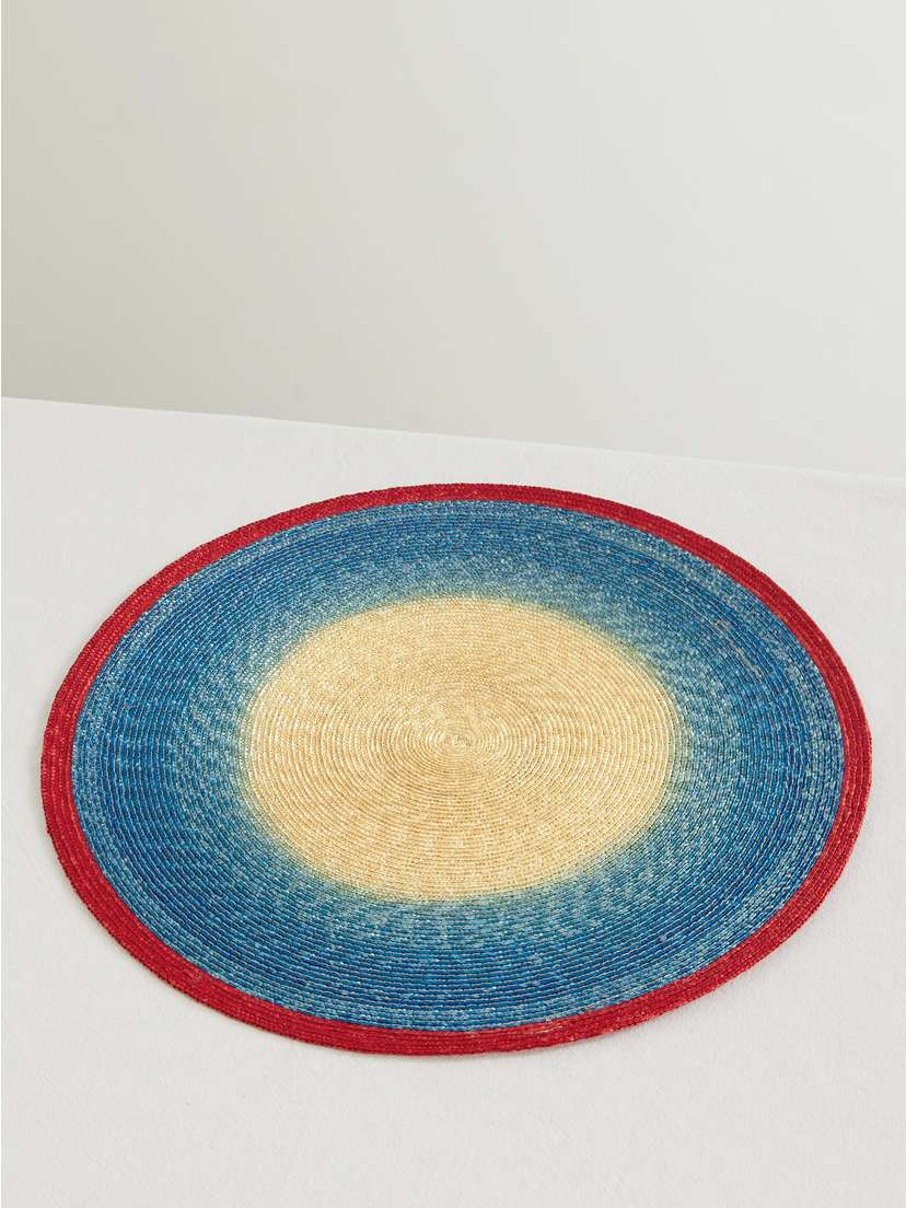 La DoubleJ Sunset Set Of Two Painted Straw Placemats